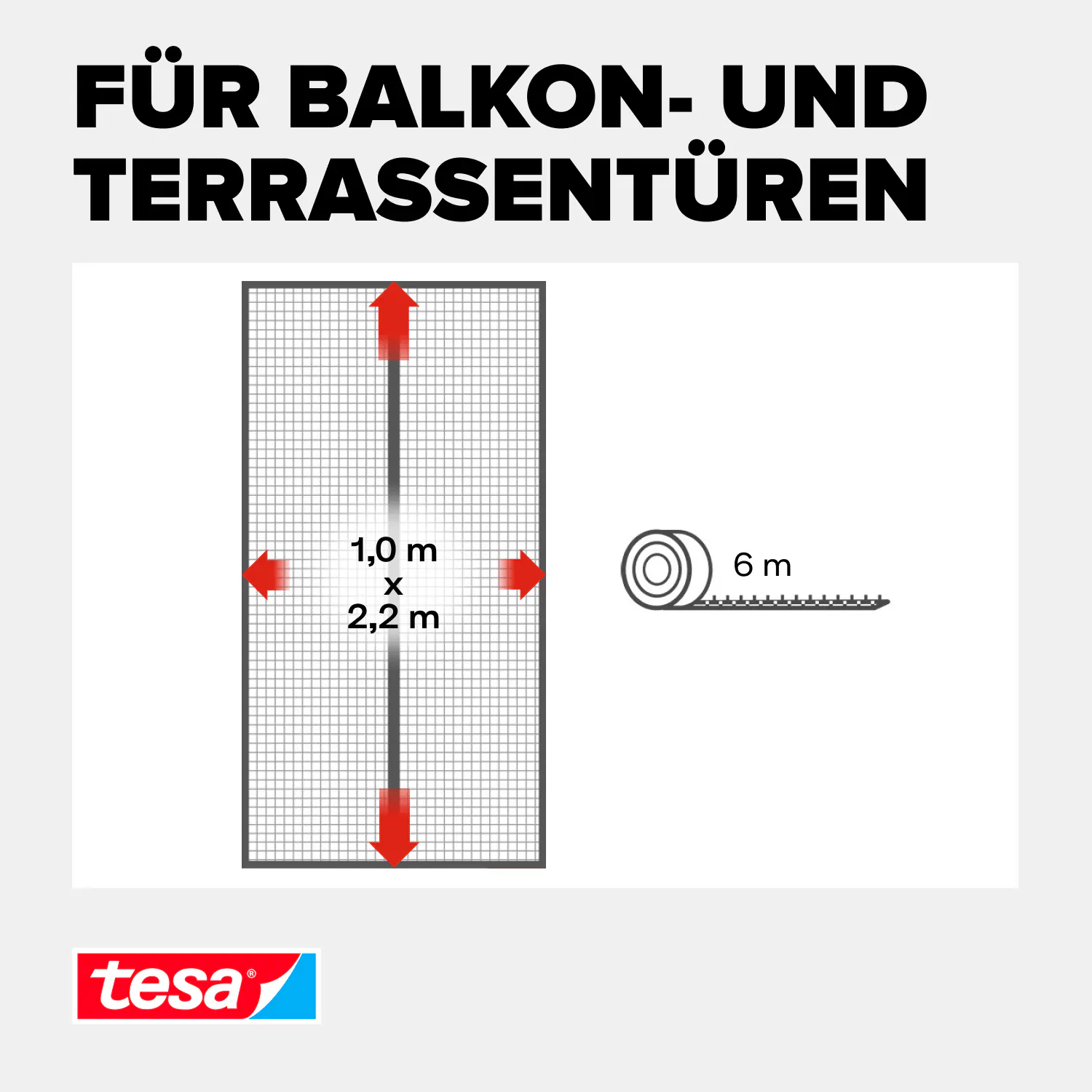 tesa Fliegengitter Magnetvorhang 100 x 220 cm anthrazit