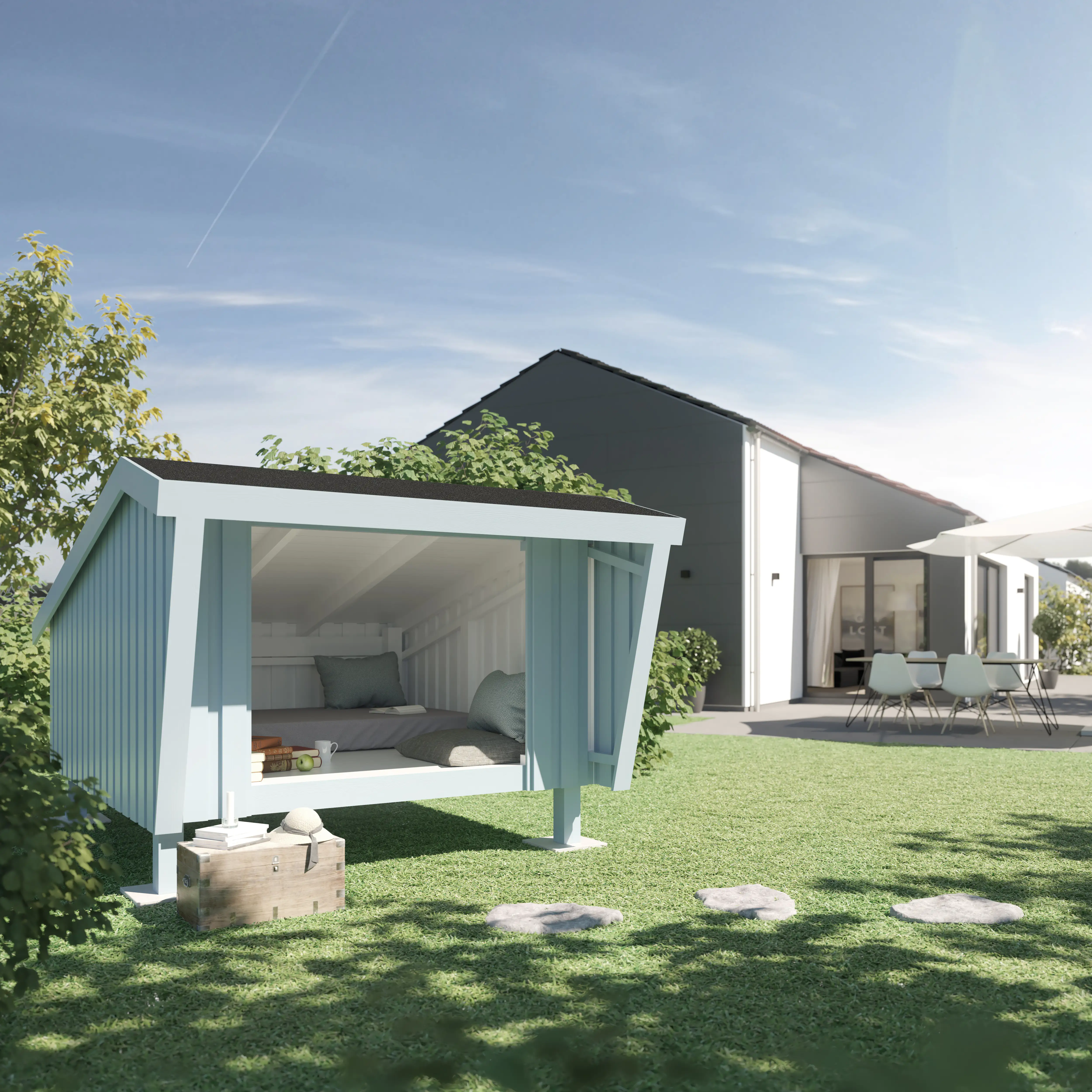 Plus Gartenhaus Shelter 225 x 291 x 170 cm natur mit Fußboden