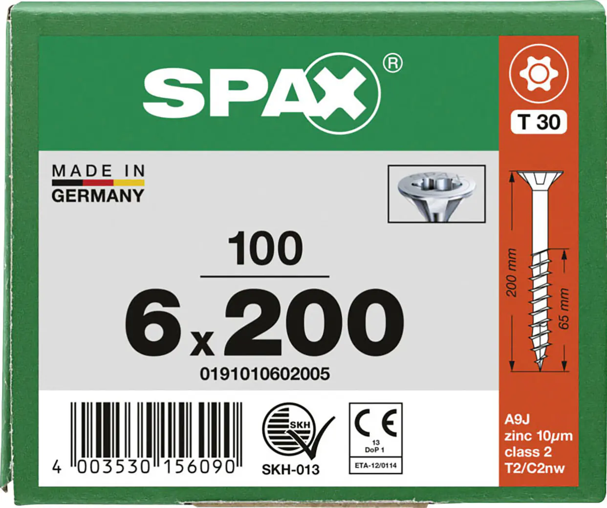 Spax Universalschrauben 6 x 200 mm T20 Teilgewinde - 100 Stk. 