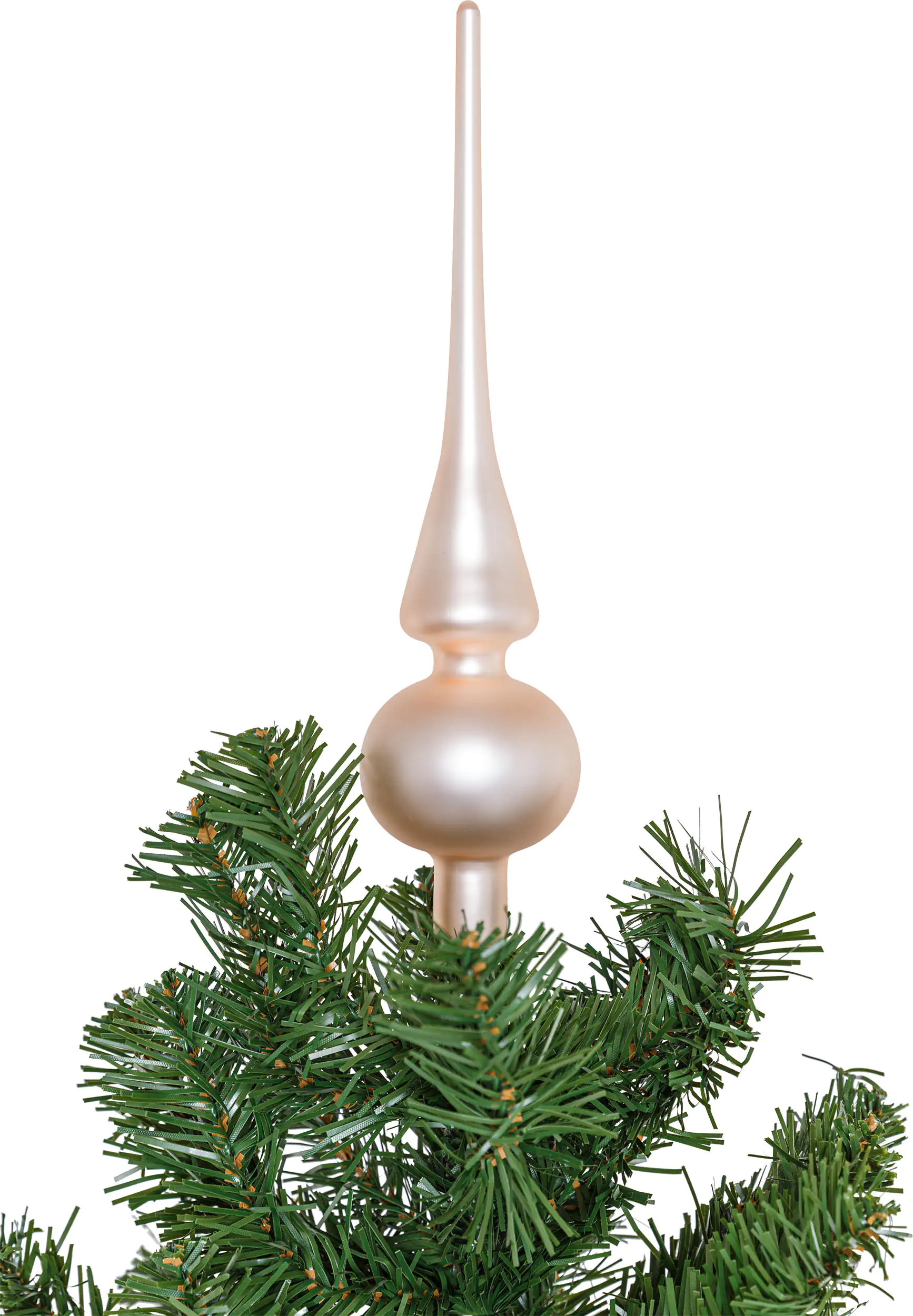 TrendLine Christbaumspitze aus Glas 26 cm champagner mattiert