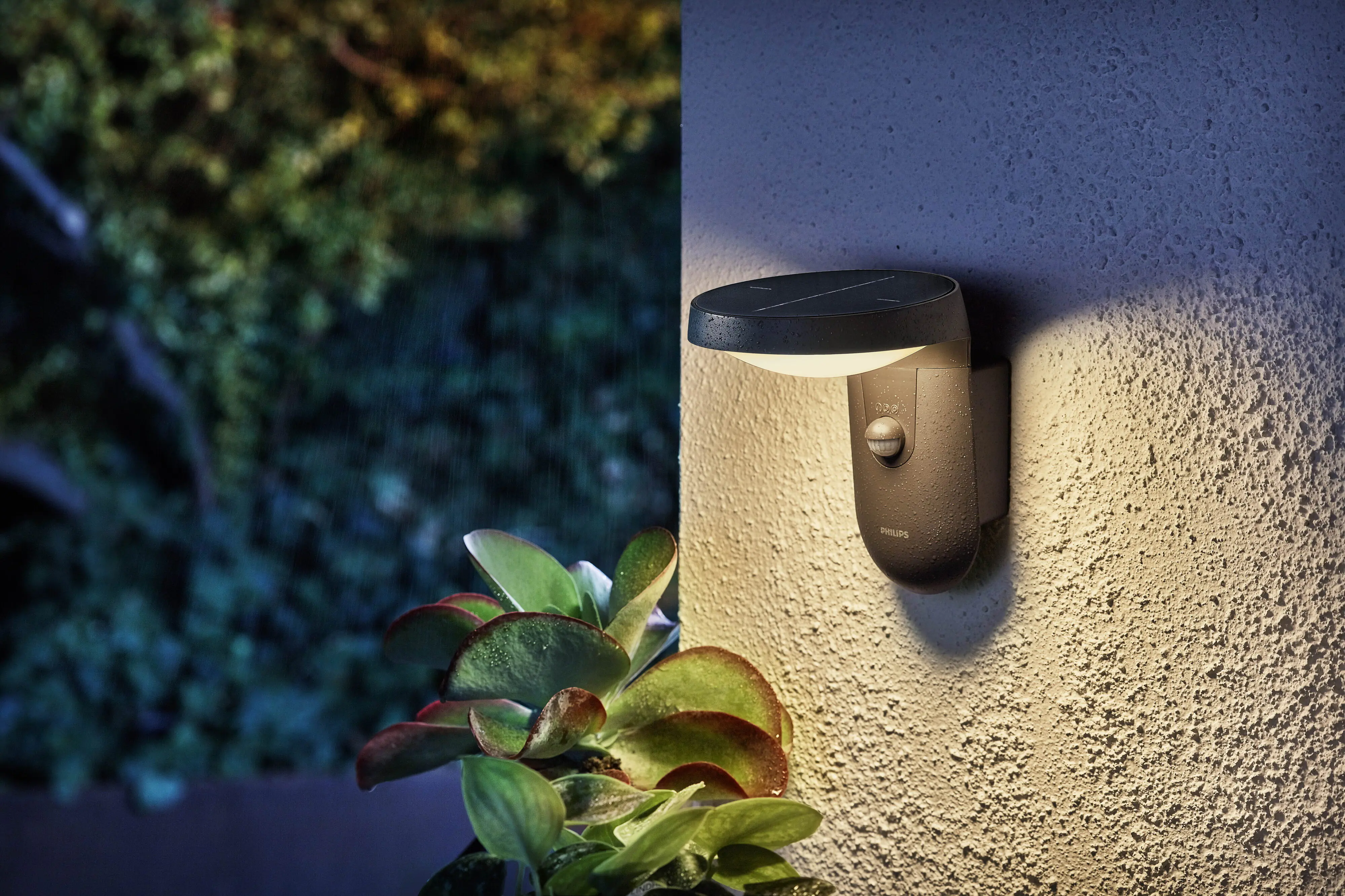 Philips LED Solar-Außenwandleuchte Tyle anthrazit 18,8 x 18,4 x 15,8 cm mit Bewegungsmelder