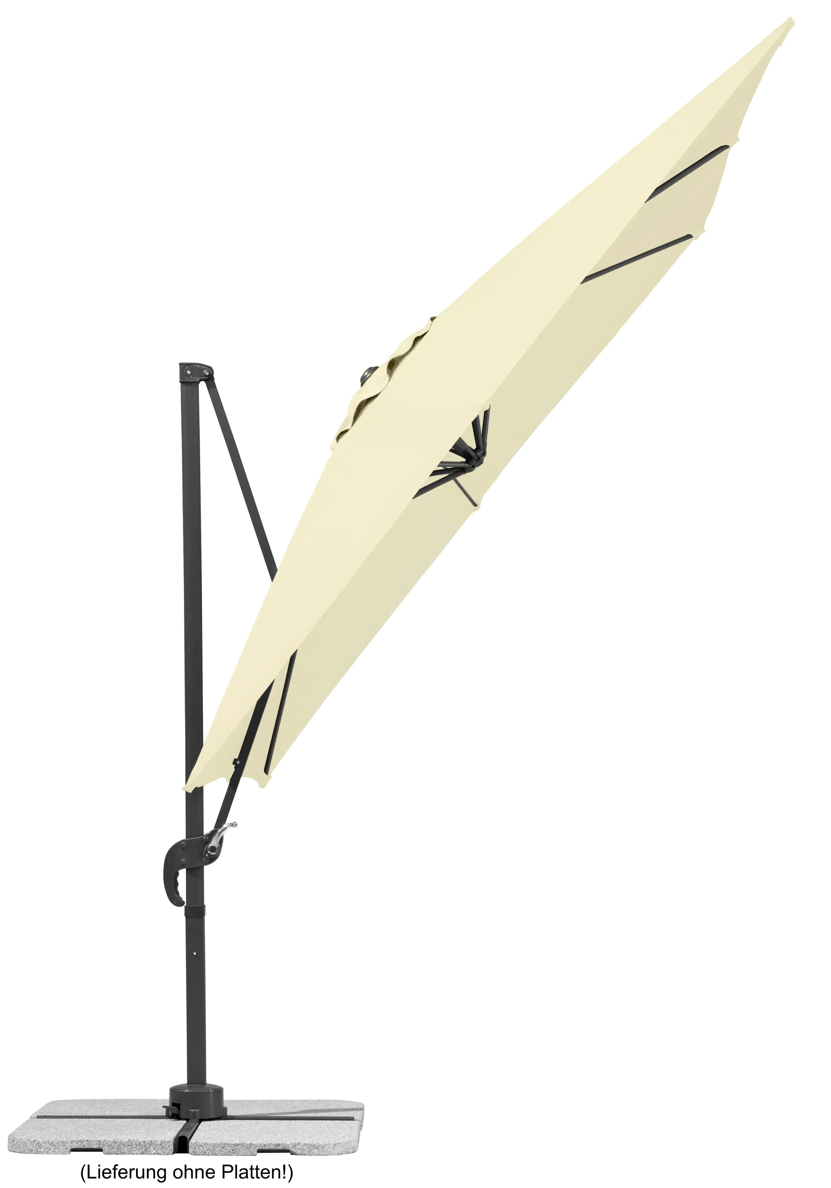Schneider Ampelschirm Rhodos Junior natur 270 x 270 cm inkl. Sonnenschirmhülle
