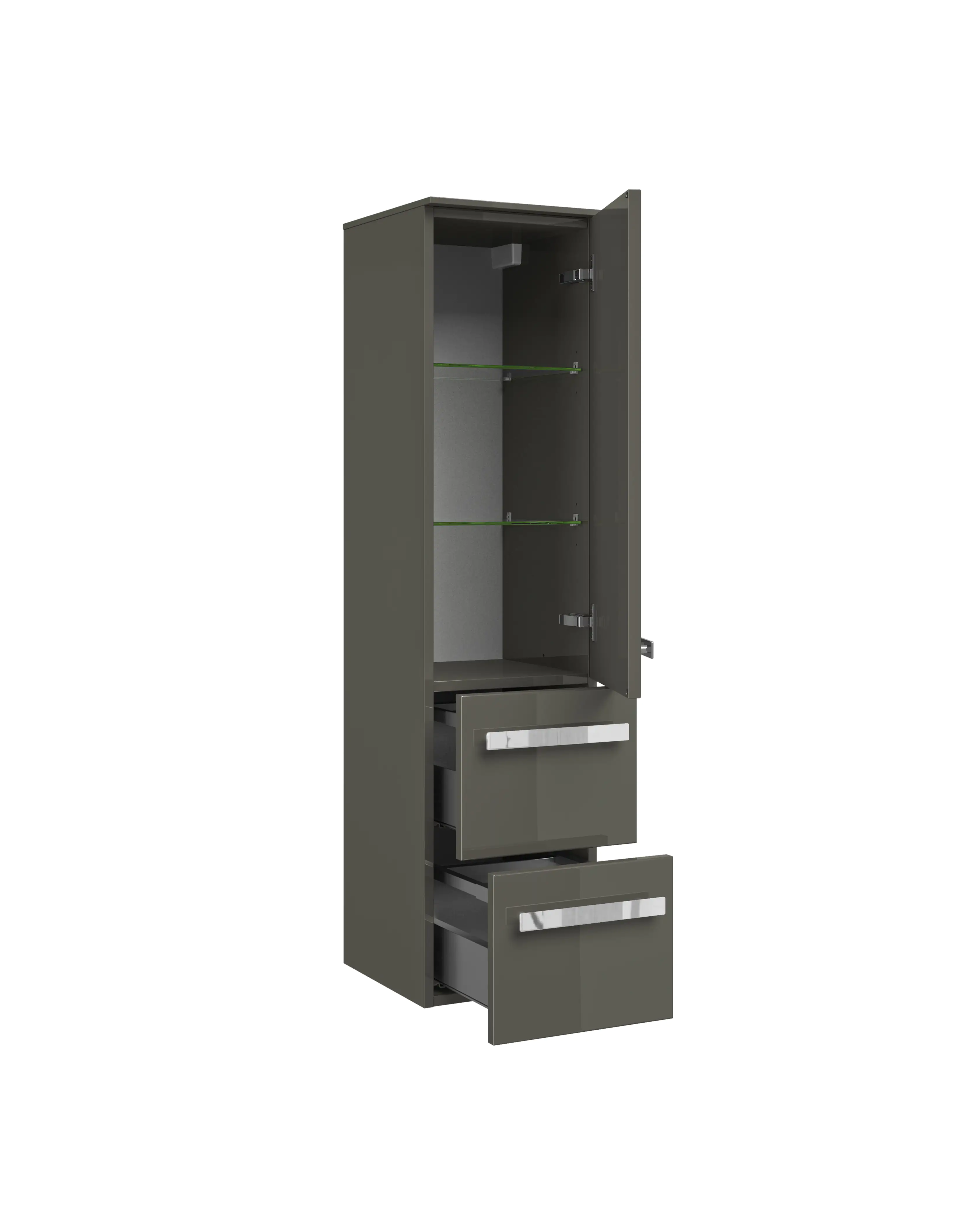 Pelipal Midischrank Fokus 4005 Lack steingrau Hochglanz, Breite 30 cm