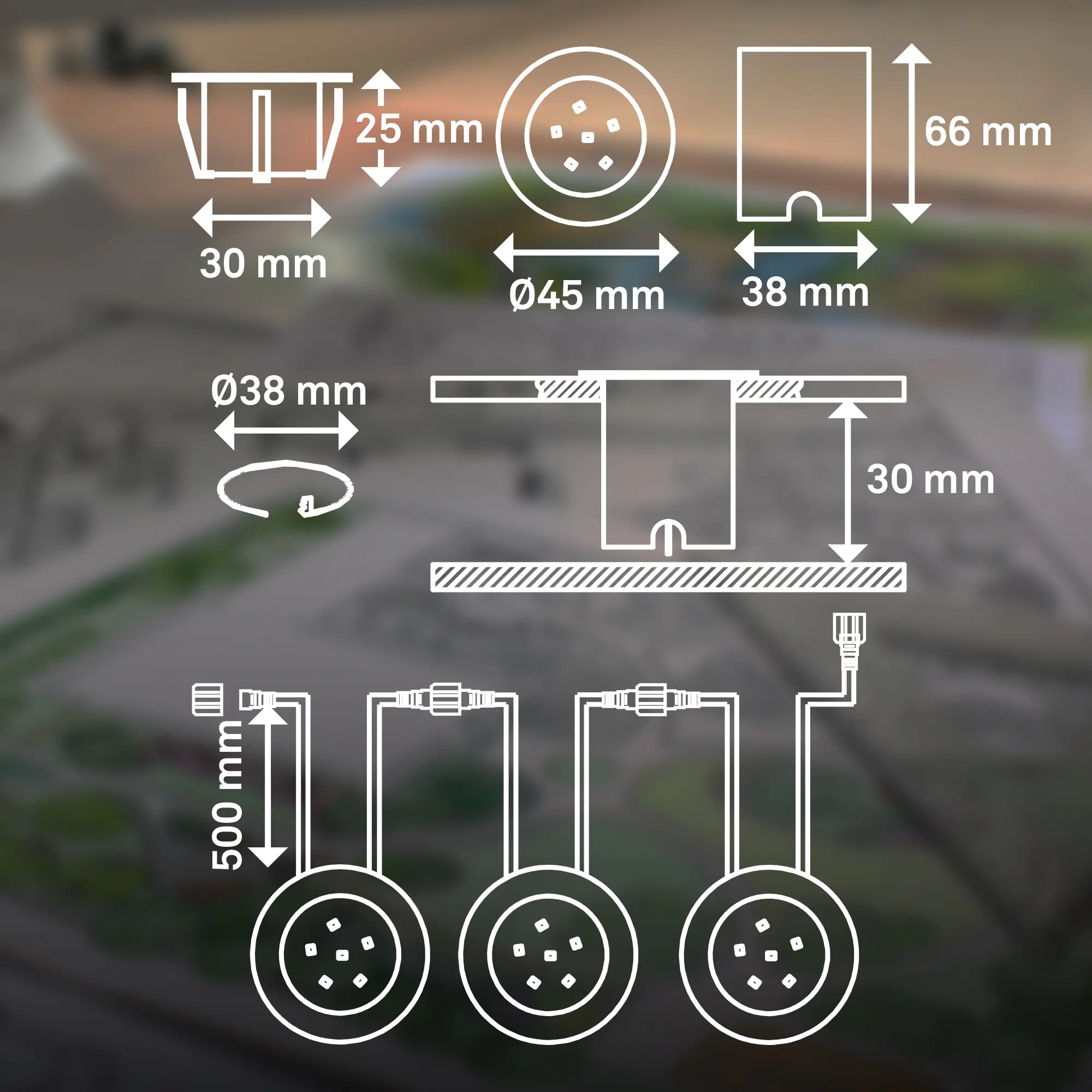 Briloner LED Boden-Einbaustrahler Connect to Shine3er Ergänzungsset 3x 1W warmweiß