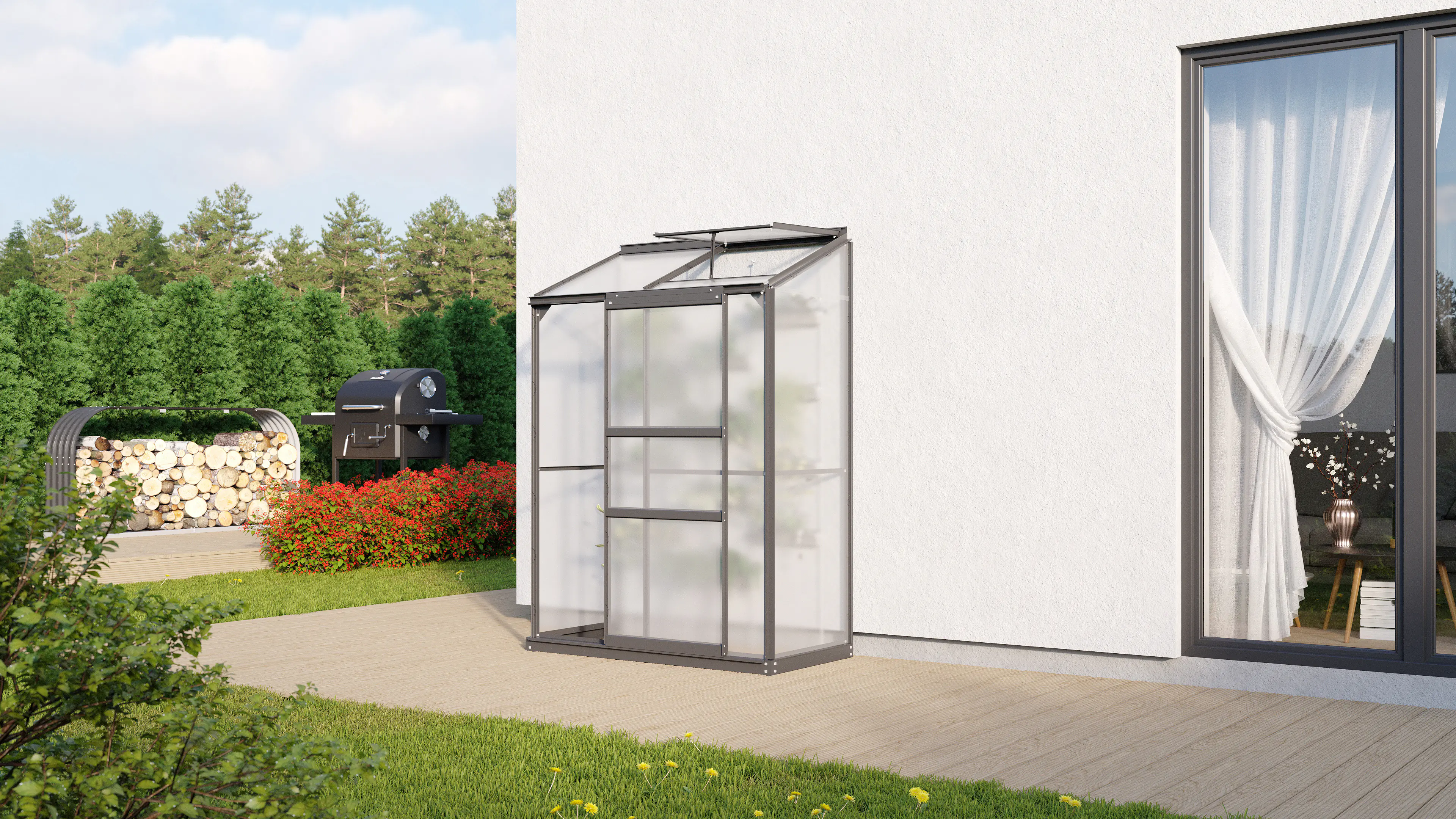Vitavia Anlehngewächshaus Styx 900 65 x 130 cm 4 mm HPK