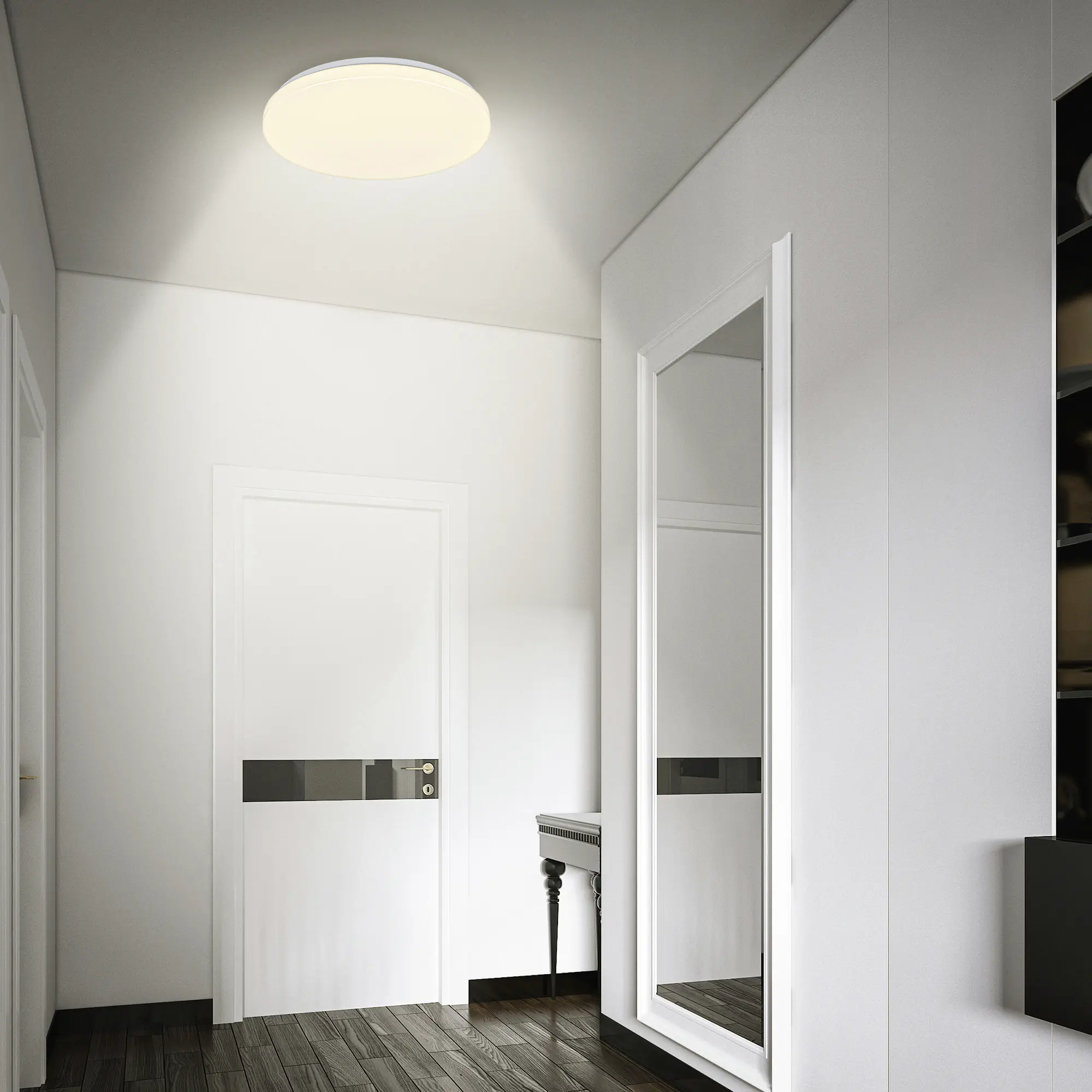 Briloner LED-Deckenleuchte Walk mit Bewegungsmelder Ø 27 x 6,5 cm warmweiß weiß