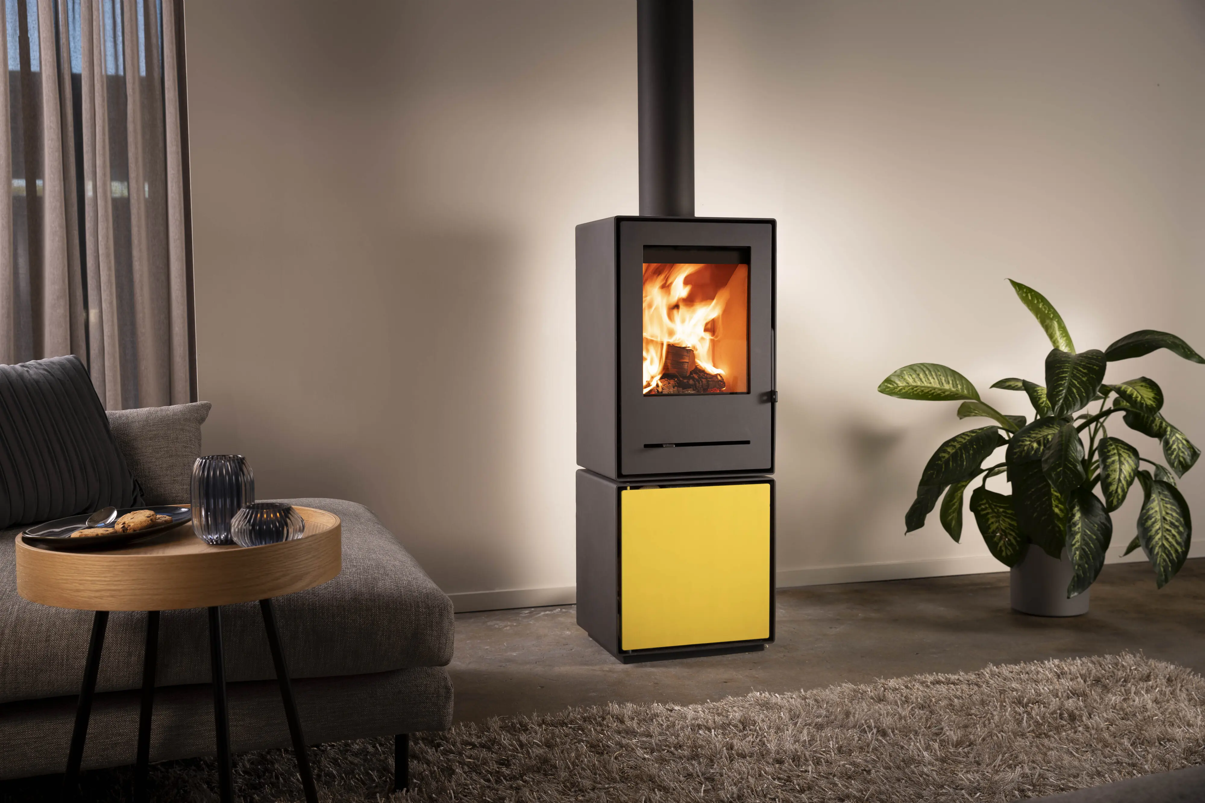 FireFix Quadratische Kombinationsbox zu Kaminofen Nele 44,2 x 35,5 cm schwarz