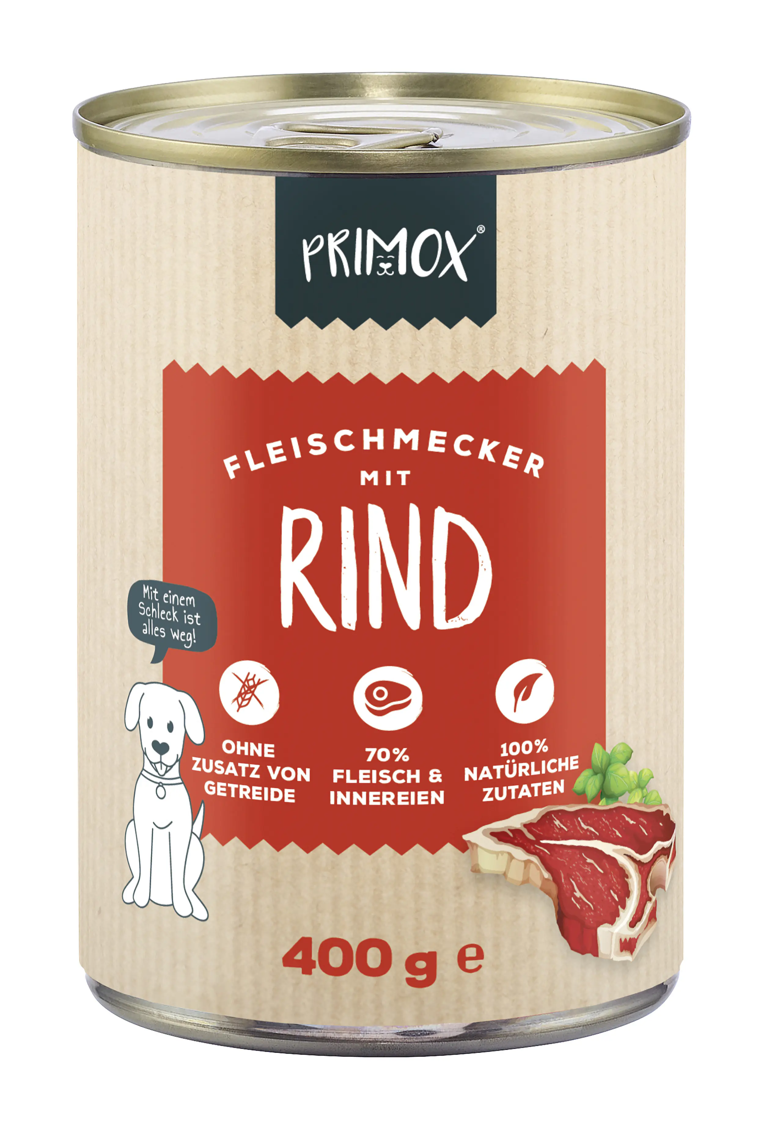 Primox Hundenassfutter Adult getreidefrei 400 g Rind