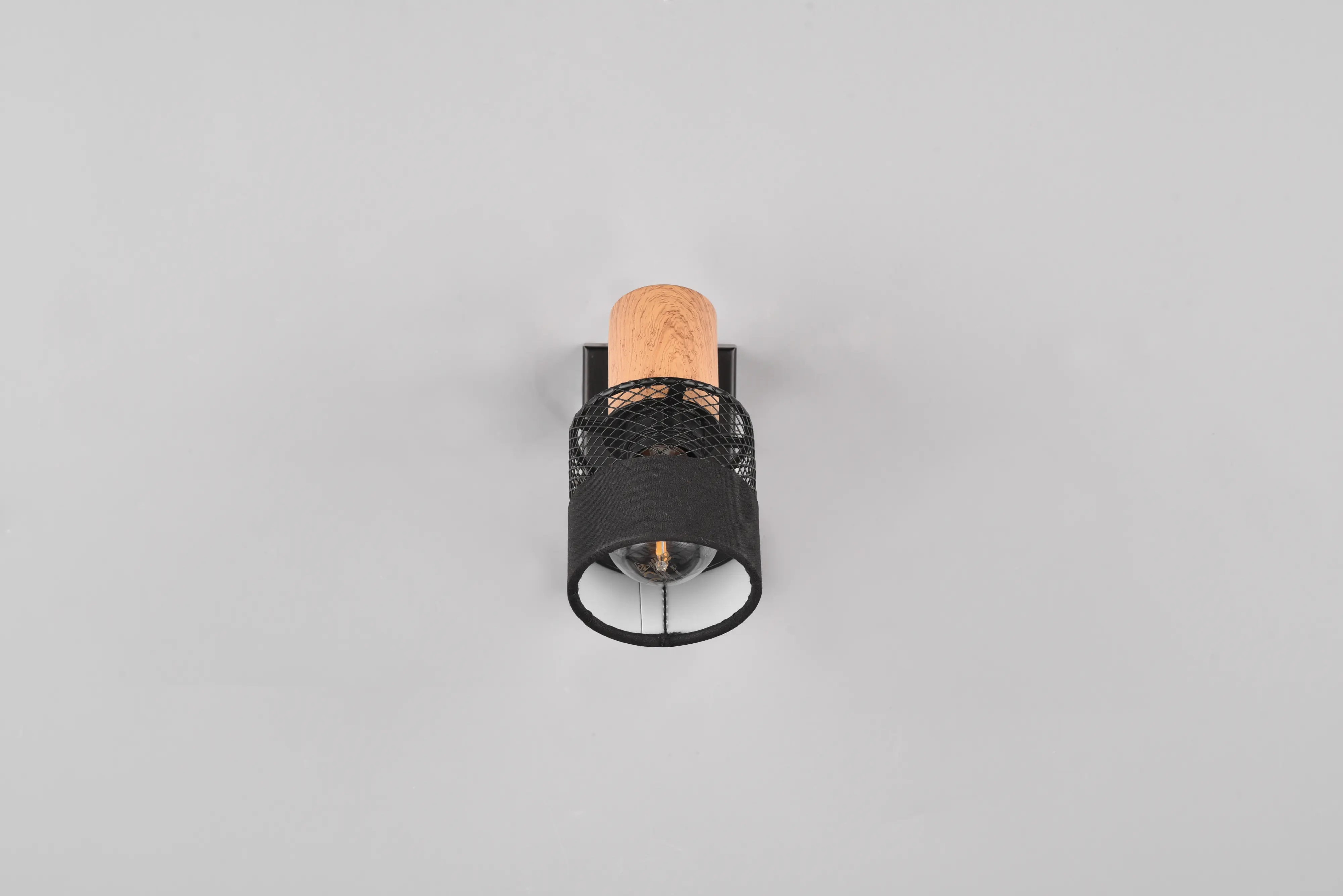 Trio Spot Nandini E14 schwarz, Metall, Holz