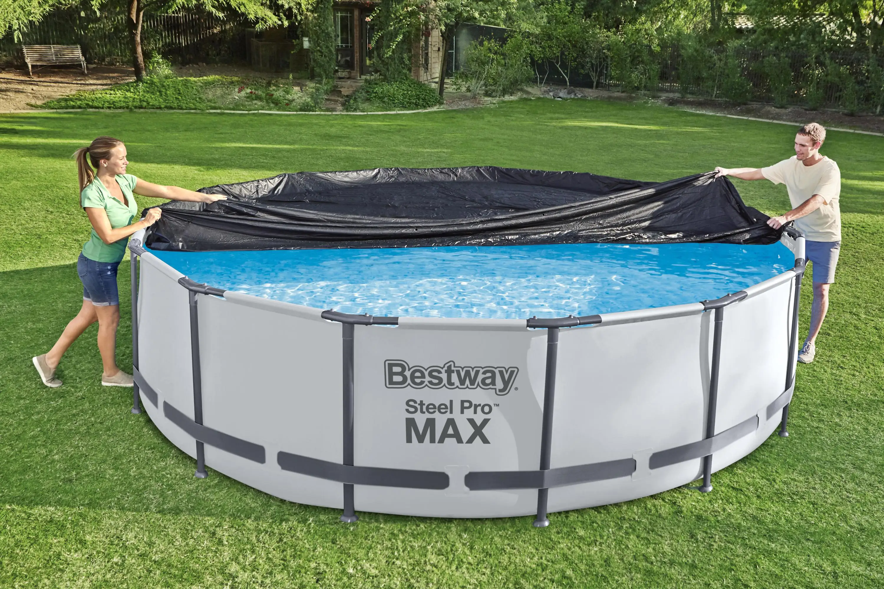 Bestway Poolabdeckung rund Ø 3,70 m