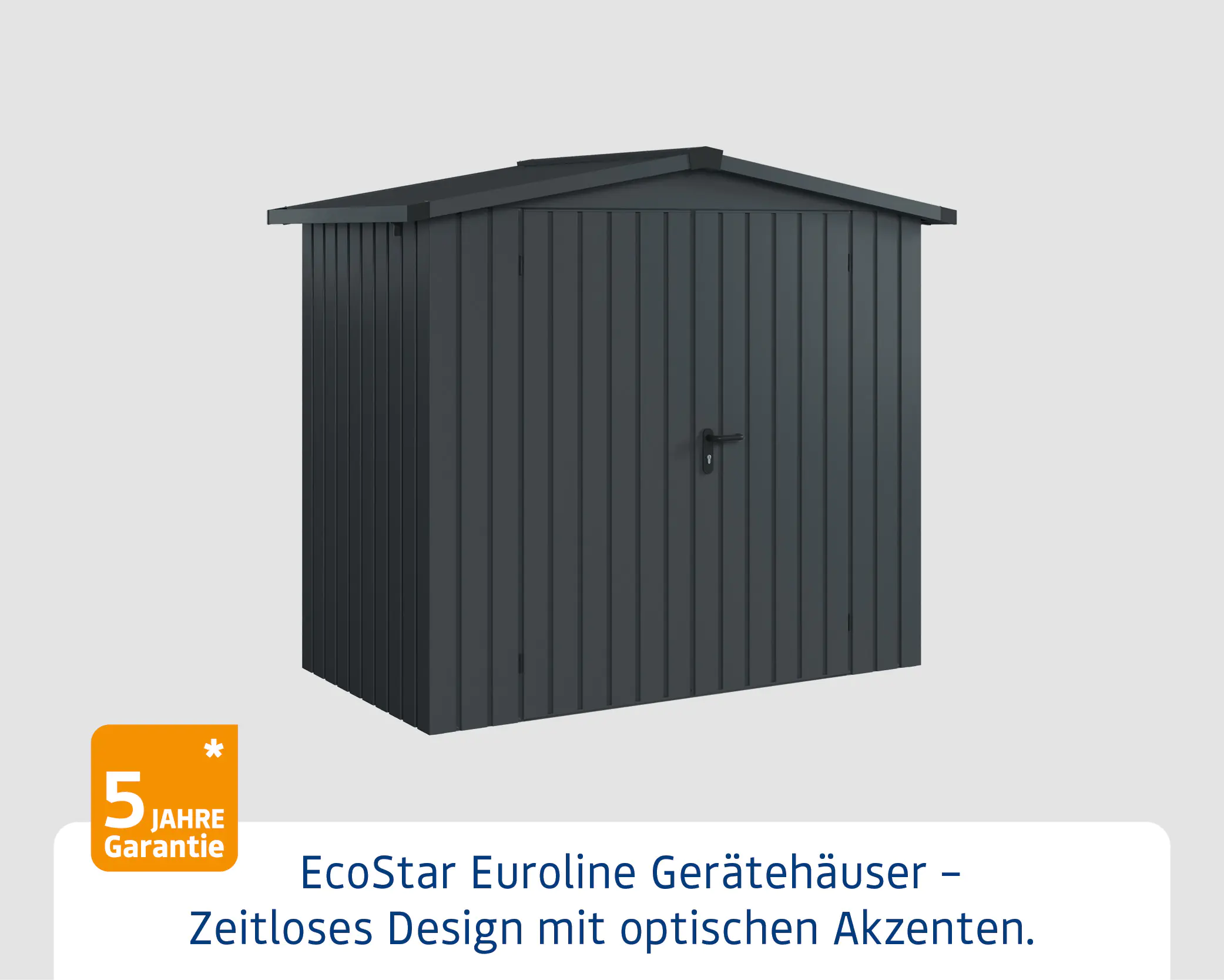 EcoStar Metallgerätehaus Euroline ESD3 anthrazit 214 x 118 cm 2-flg.