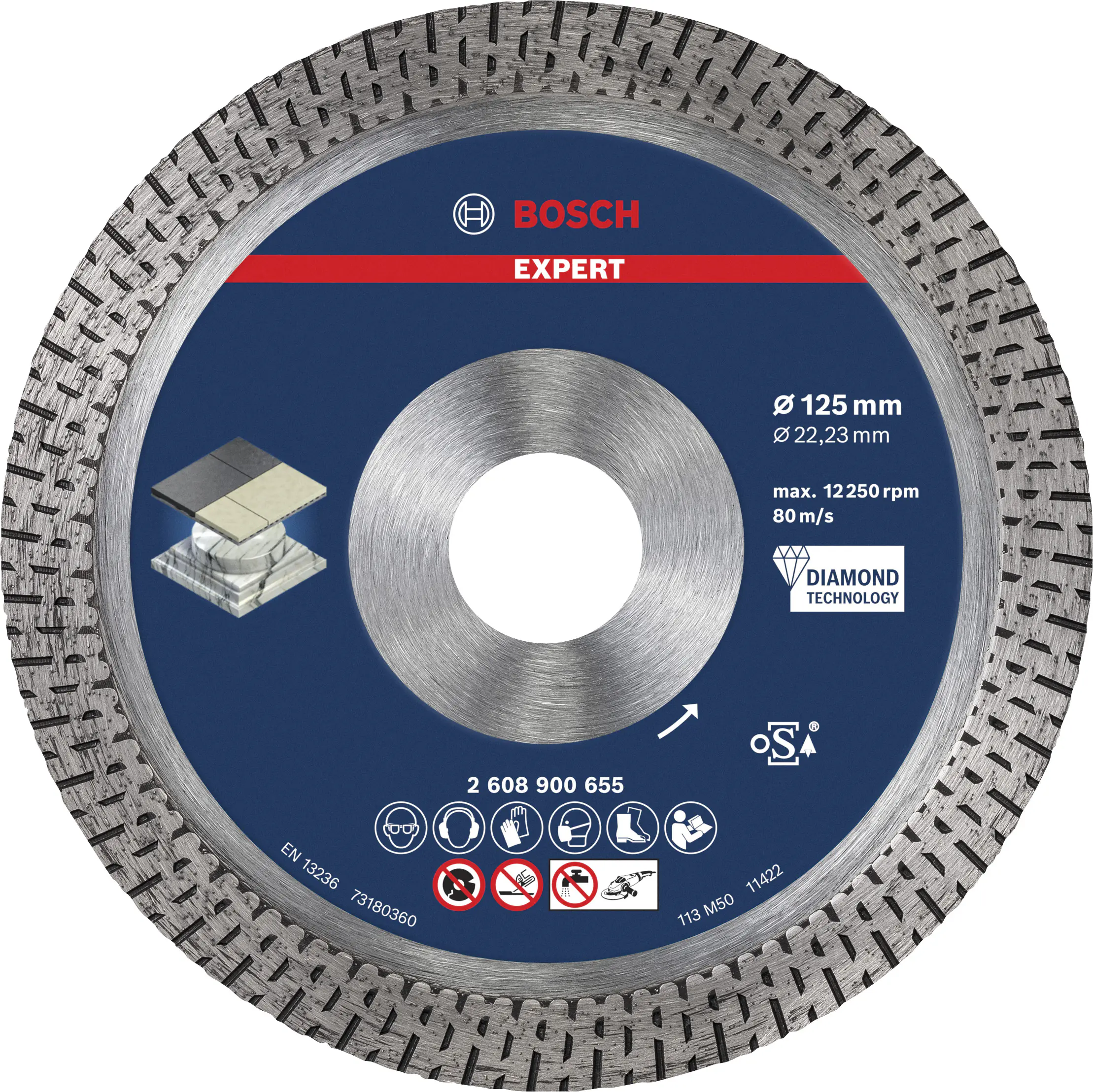 Bosch Expert HardCeramic Diamanttrennscheiben 125 x 22,23 x 1,4 x 10 mm