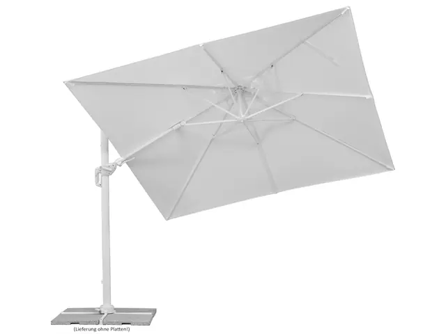 Schneider Sonnenschirm Rhodos Twist Bianco weiß, 300 x 300 cm inkl. Sonnenschirmhülle