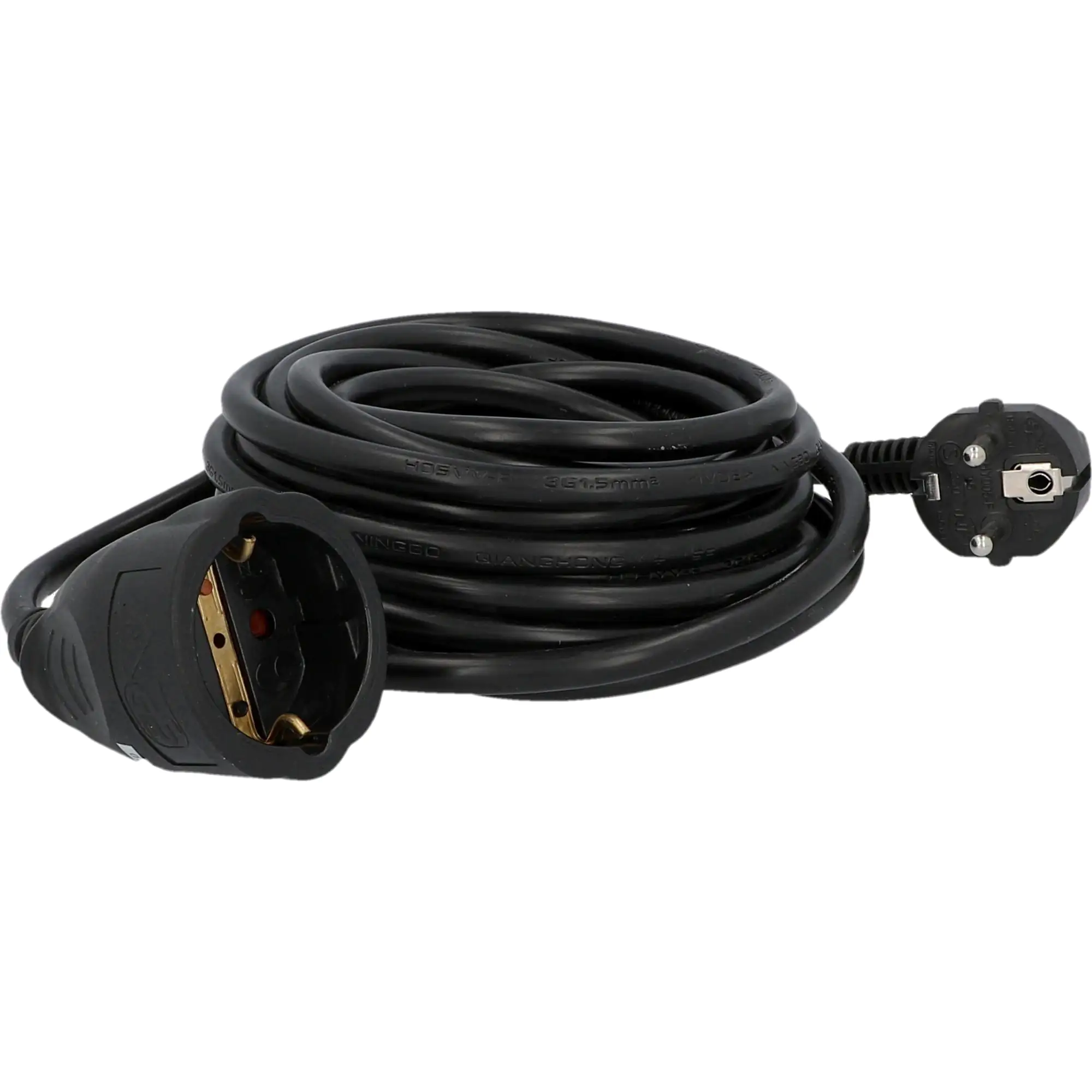 Unitec Verlängerungskabel Innen 5 Meter H05VV-F 3G1,5, schwarz