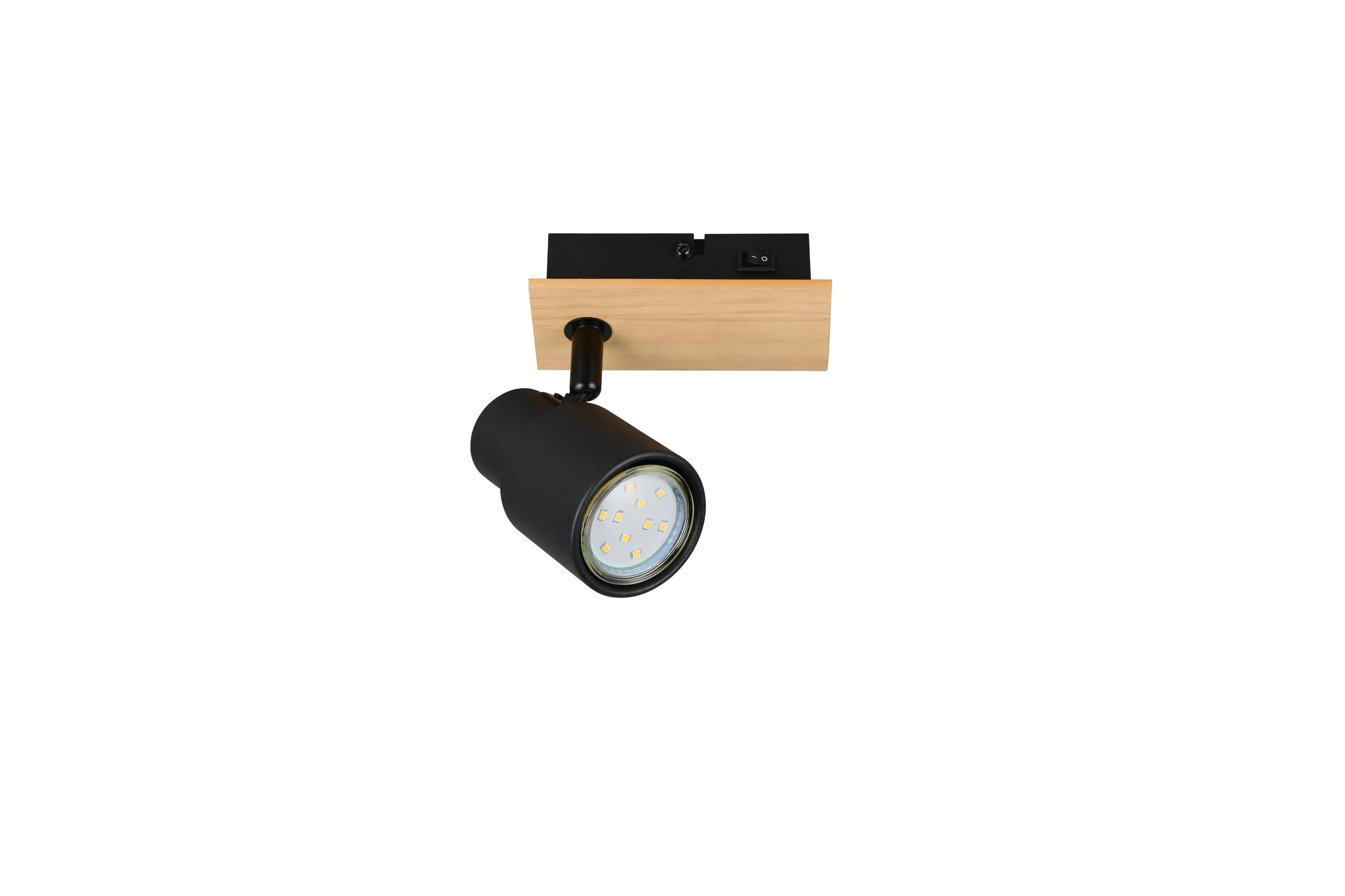 Trio Wandlampe 1er Spot Pierre 15 x 14 cm schwarz matt/natur