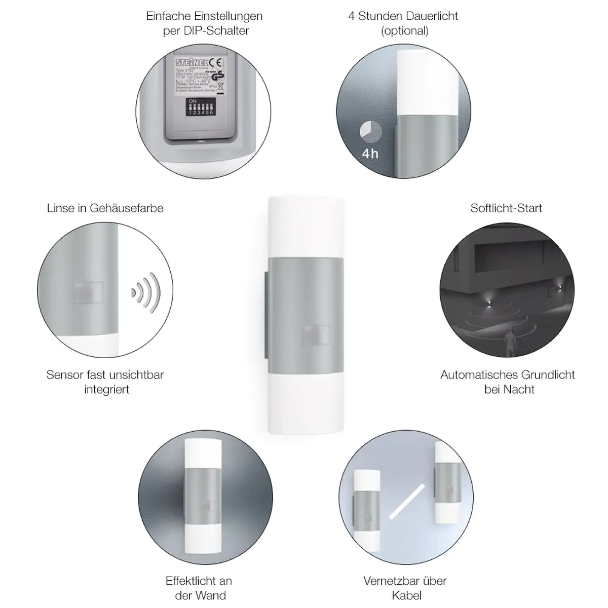 Steinel Außenleuchte L 910 S Silber Up- & Downlight mit Sensor 5 m