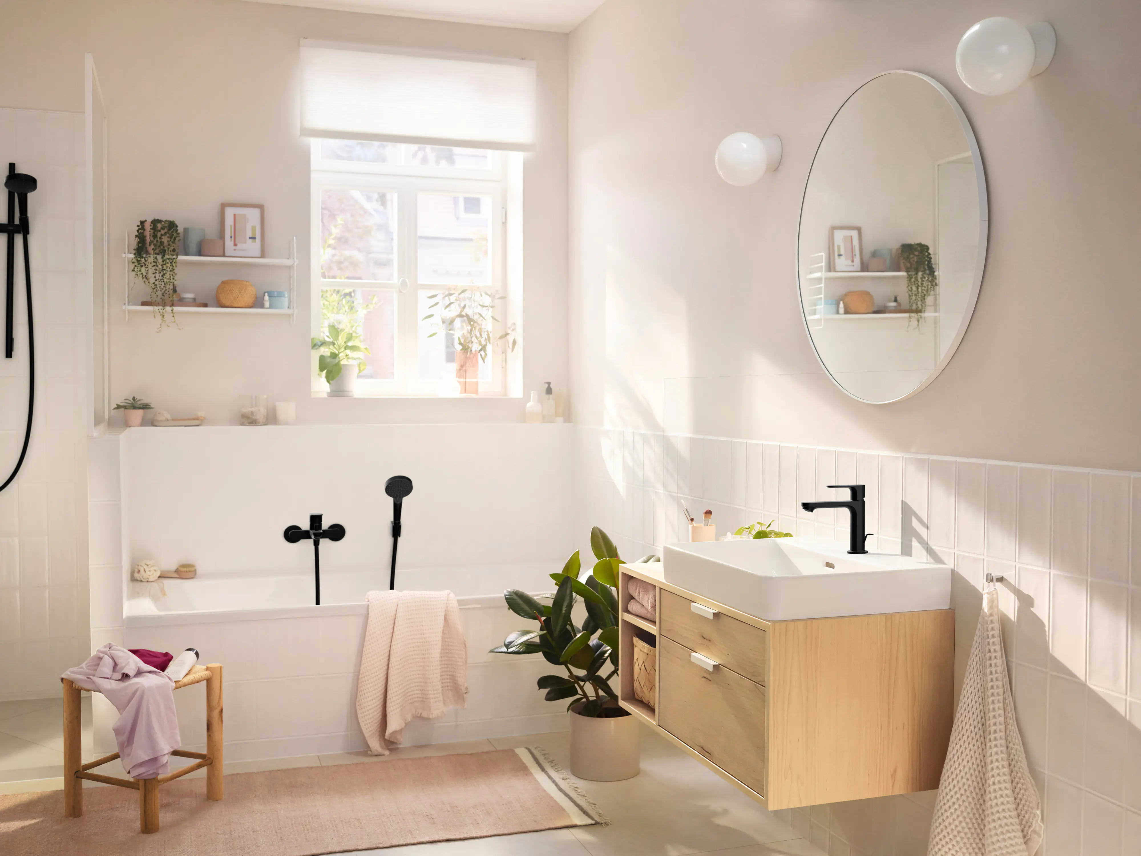 Hansgrohe Waschtischarmatur Rebris S 110 CoolStart EcoSmart+ mattschwarz