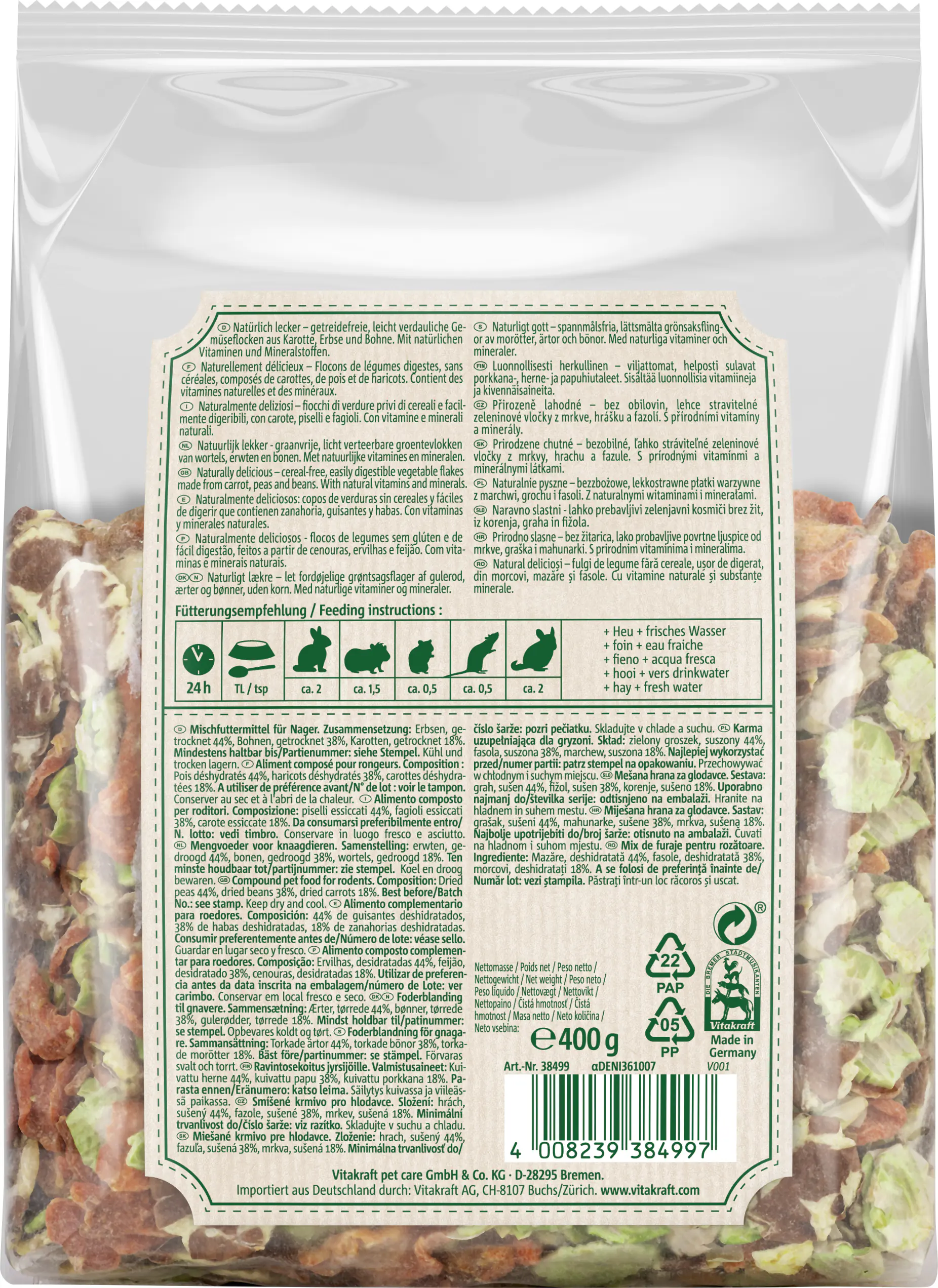 Vitakraft VitaVerde® Nature Flakes Gemüse 400 g