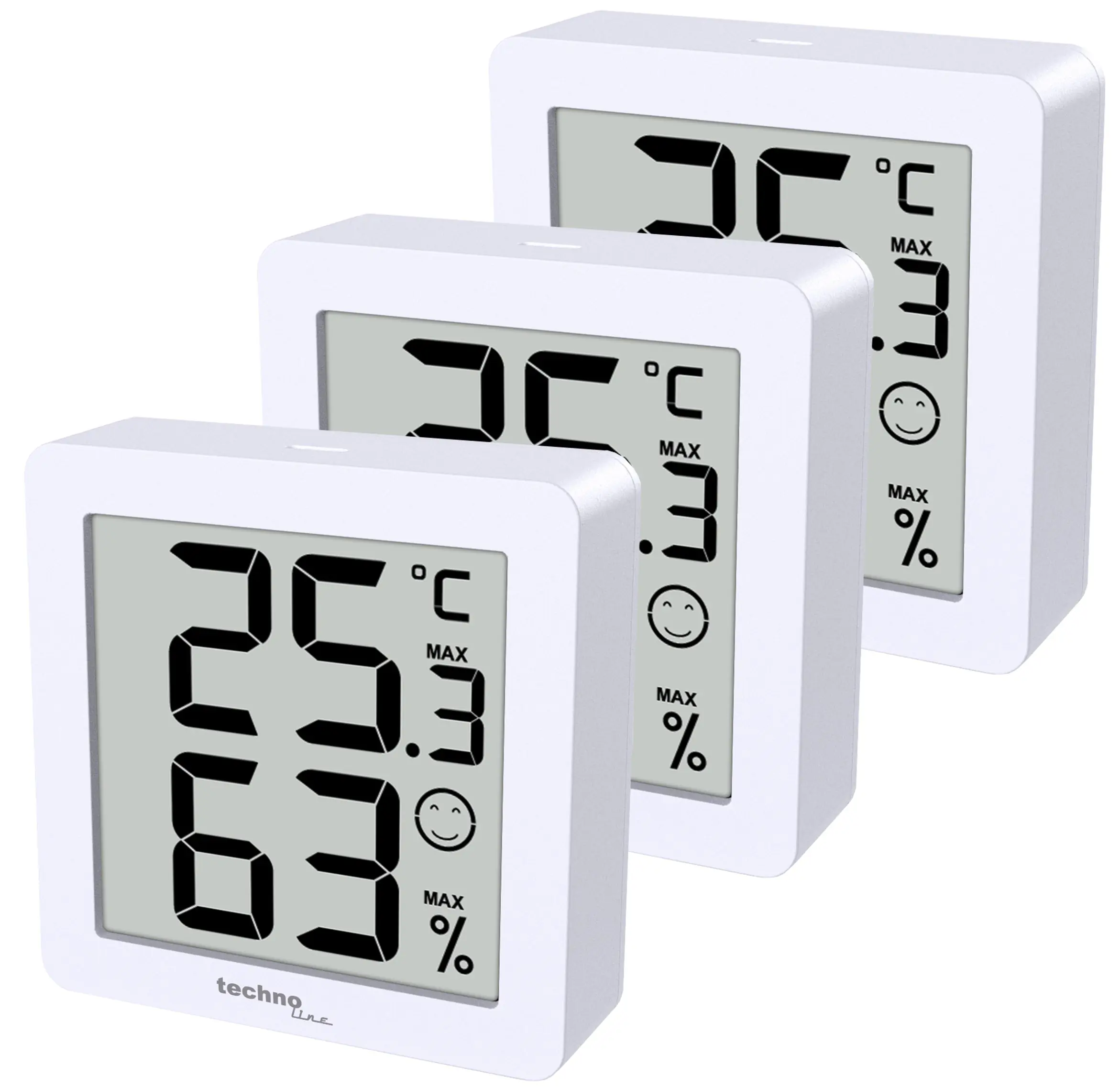 technoline Thermo-Hygrometer WS9425 3er Set weiß