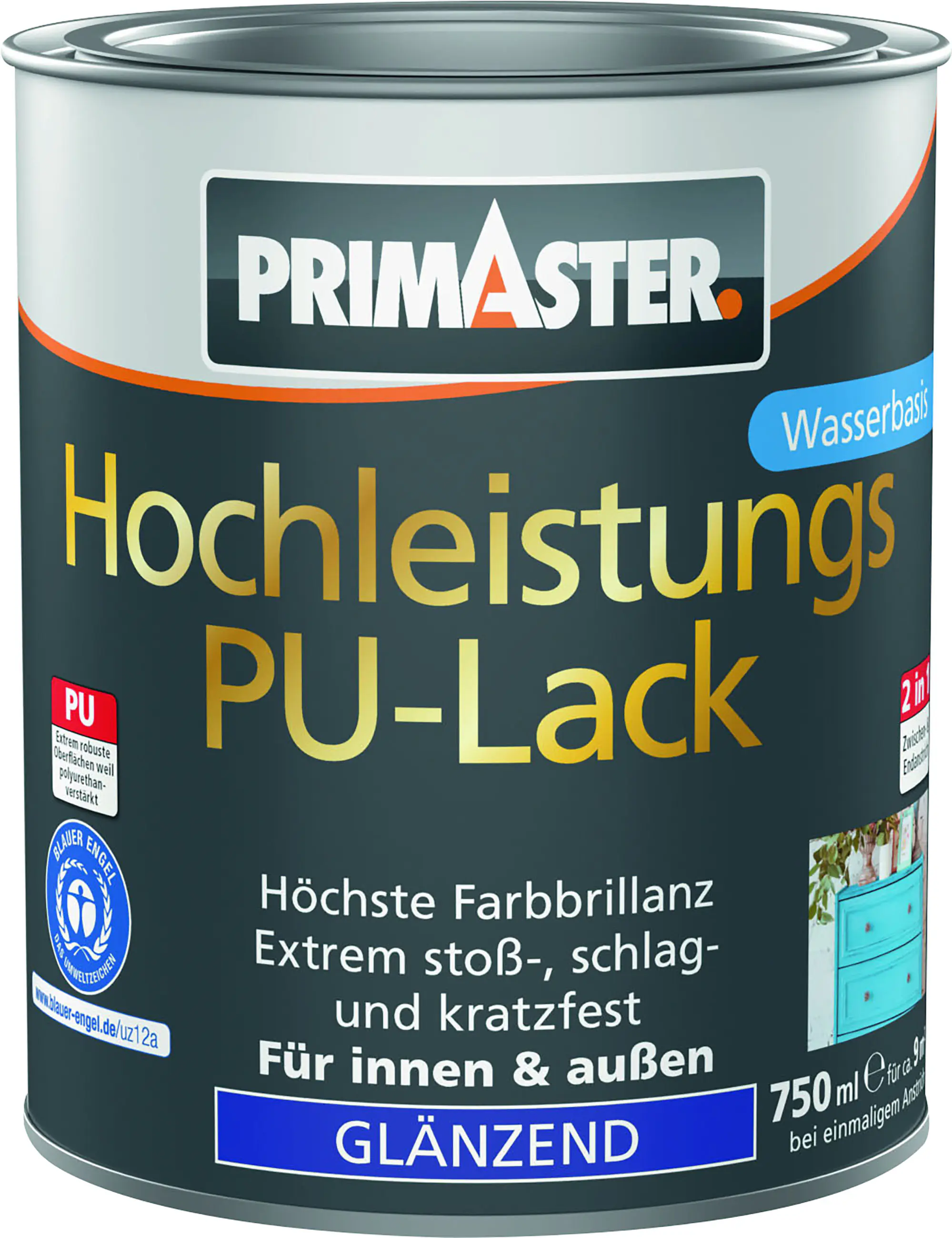 Primaster Hochleistungs PU-Lack anthrazit glänzend 750 ml