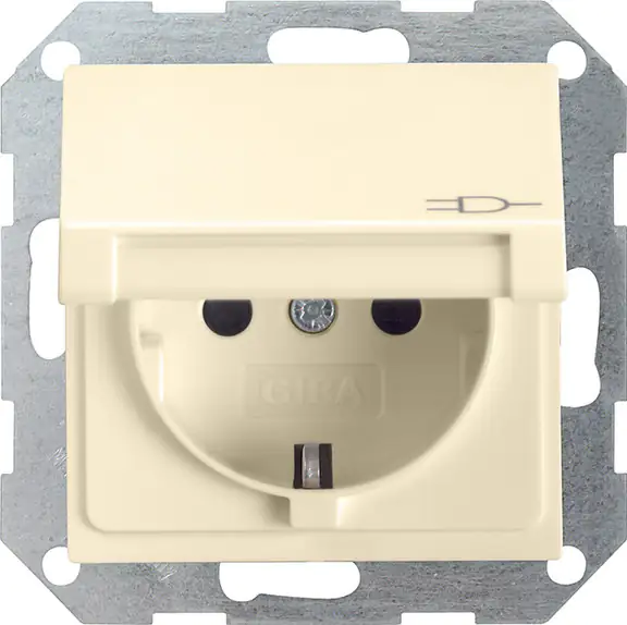 Gira Steckdose mit Klappdeckel ST55, cremeweiß, 045401