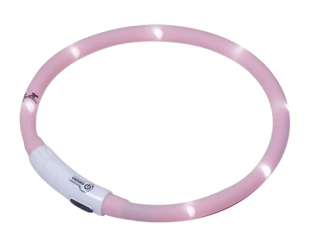 Nobby LED Leuchthalsband Puppy rosa für Welpen mit kurzem Fell