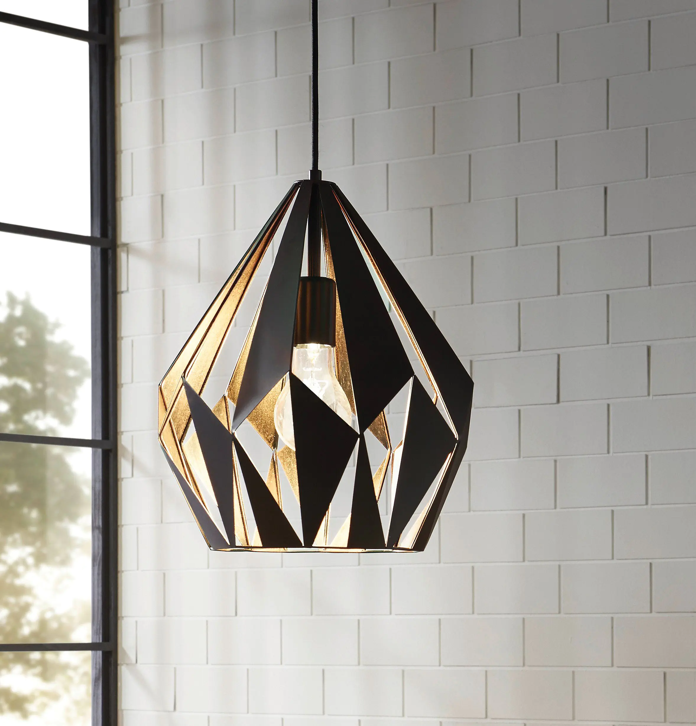 Eglo Pendelleuchte Carlton 1 schwarz-gold Ø 31 cm E27