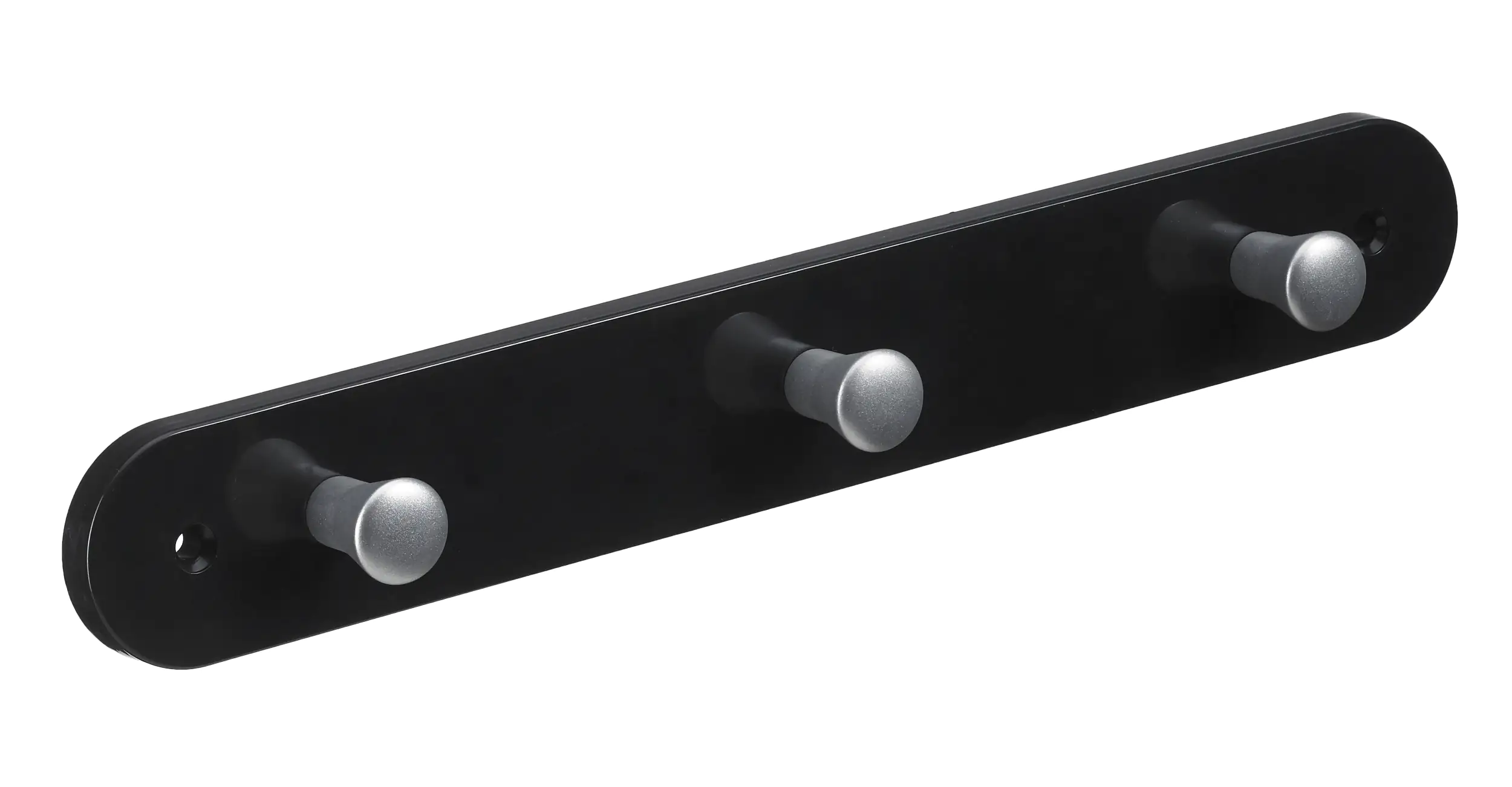 Hettich Garderobenleiste 3 Haken 28,0 x 4,0 x 0,8 cm schwarz
