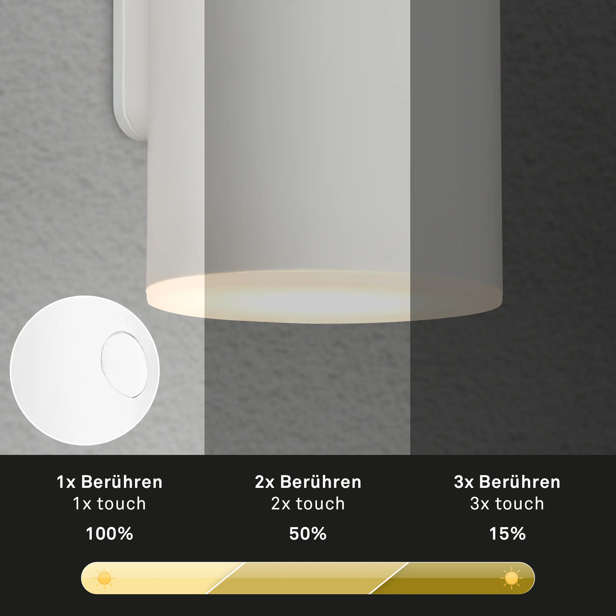 Briloner LED Akku-Außenwandleuchte Lima 6W weiß dimmbar warmweiß