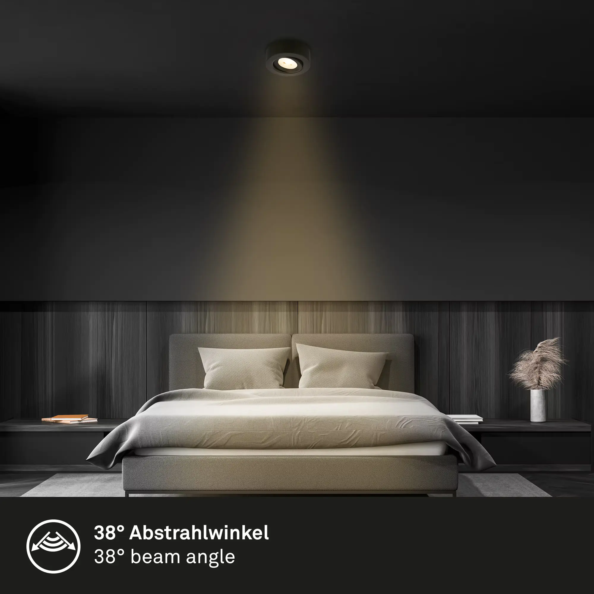 Briloner LED-Aufbau und Einbauleuchte 2in1 Mini Ein-& Aufbau 9W 500lm schwarz dimmbar