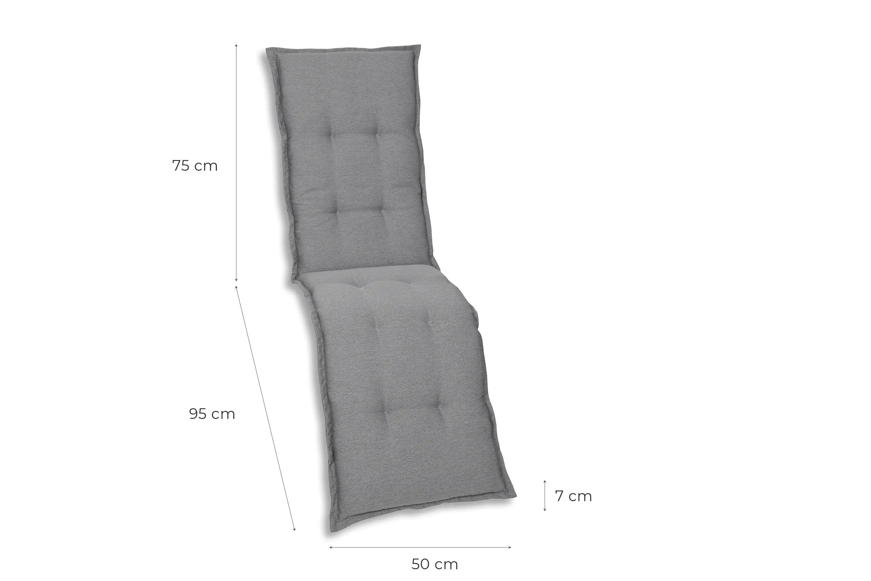 GO-DE Relax-Auflage 170 cm x 50 cm x 7 cm, grau