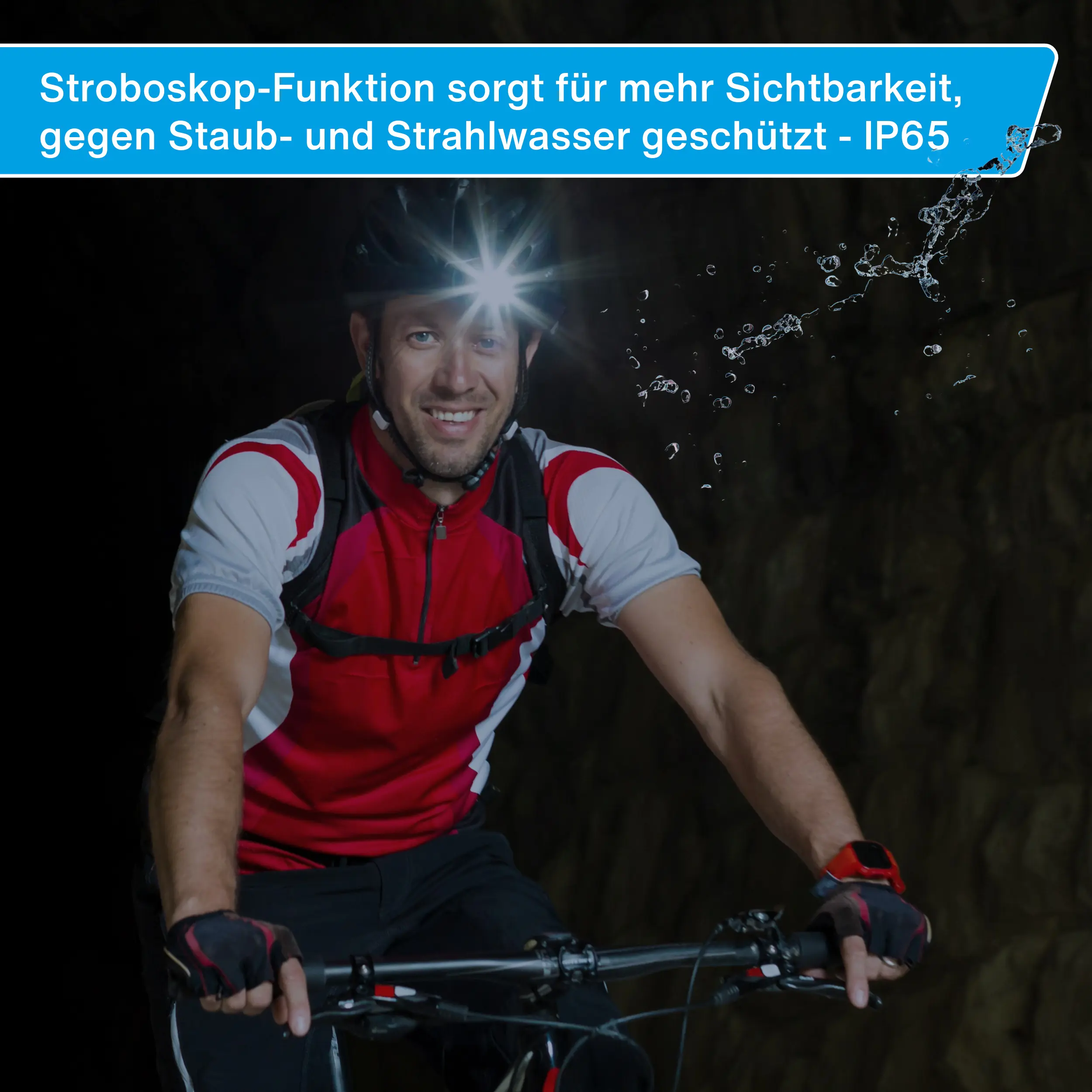 Cartrend LED-Stirnlampe 400 Lumen schwarz-blau