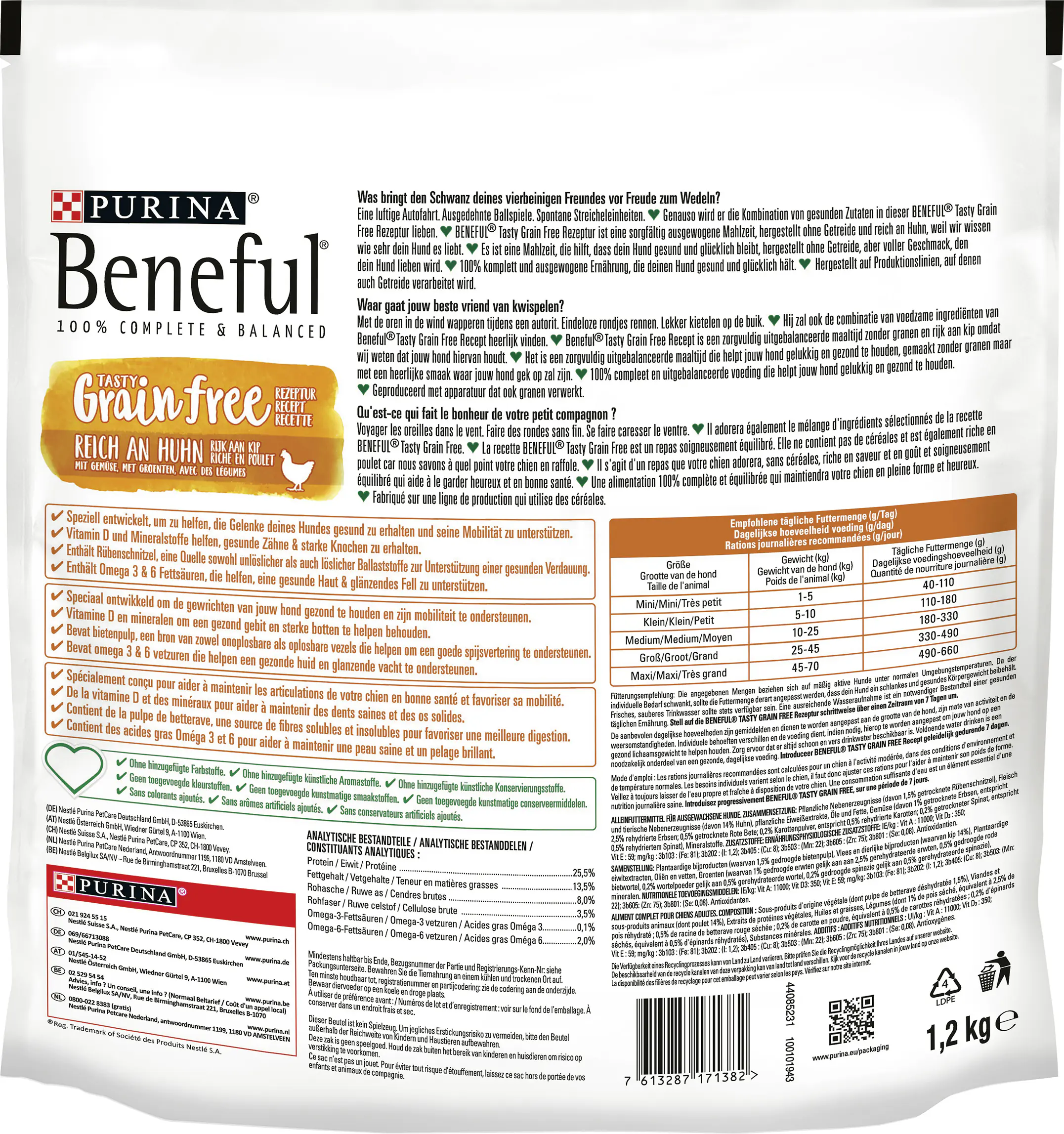 Purina Beneful Hundetrockenfutter Adult 1,2 kg Geflügel