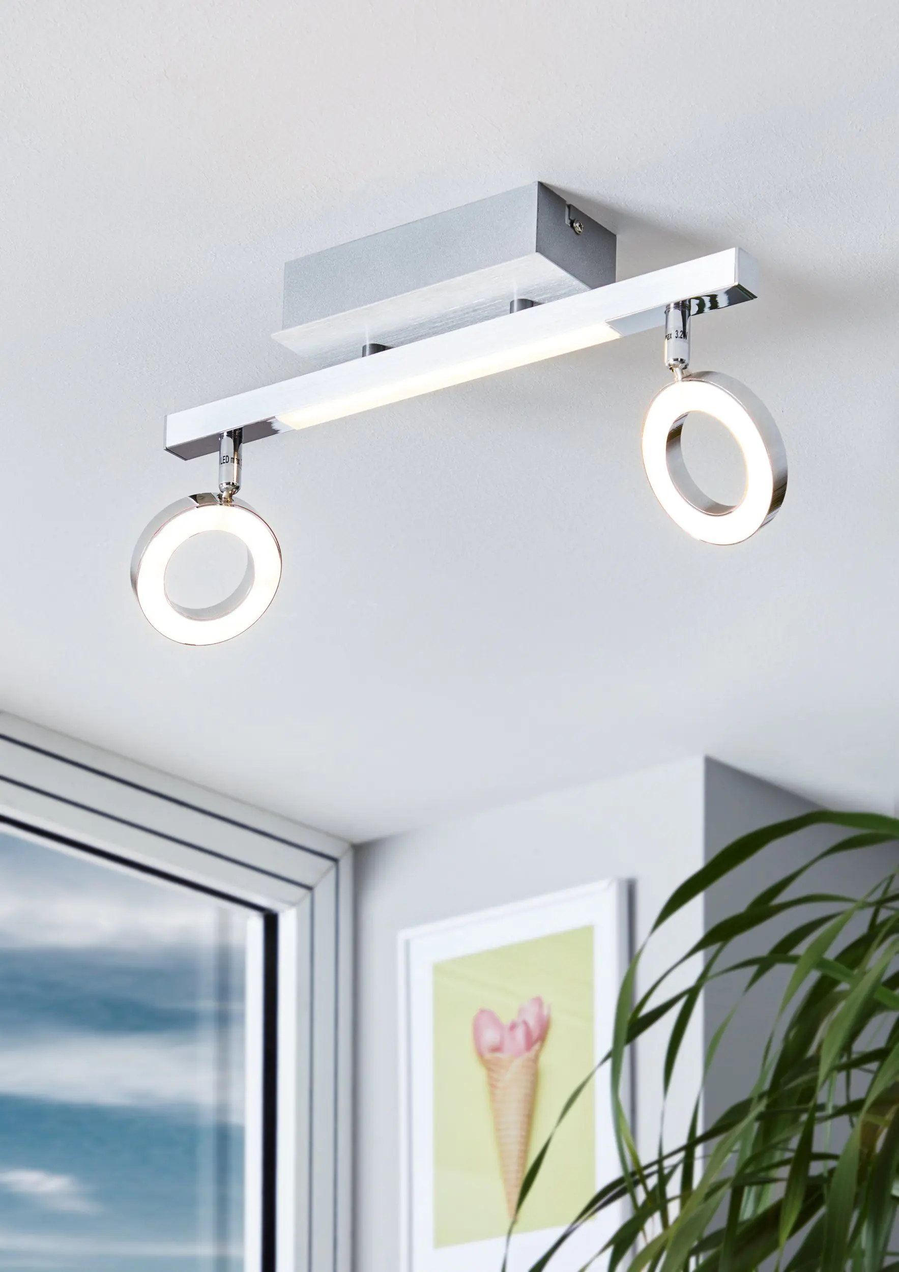 Eglo 2er LED Spot Cardillio 1 alu-chrom 39 x 8,5 cm warmweiß