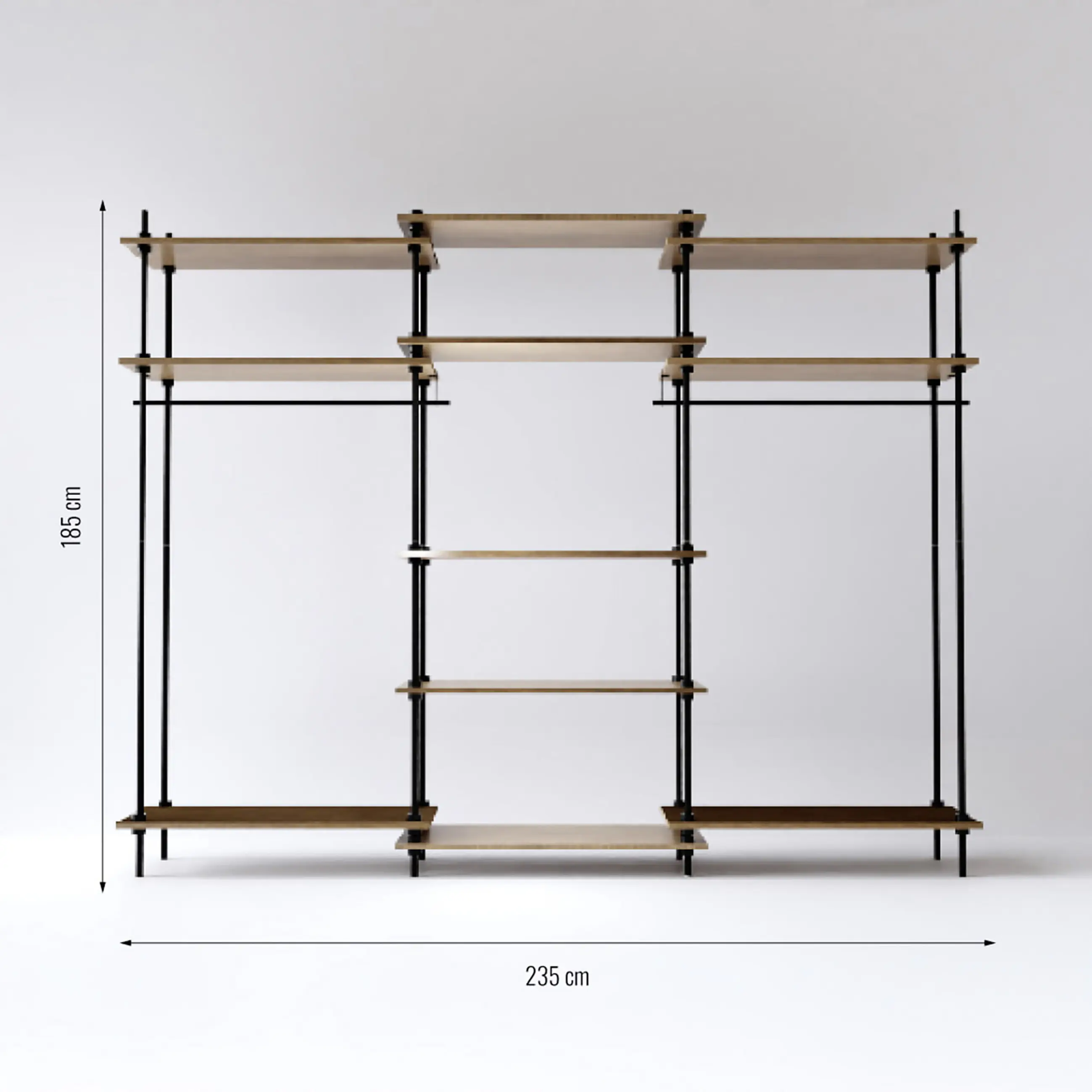 Ar Shelving Garderobe Deco Set XL 185 x 235 cm Eiche anthrazit