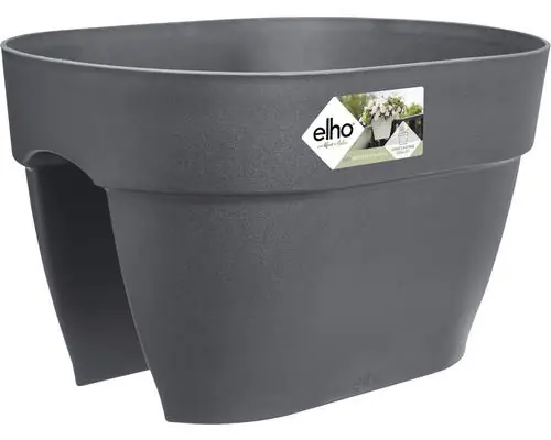 Elho Pflanzkübel Vibia Campana mit Überlaufrohr Kunststoff anthrazit 40 x 26 cm