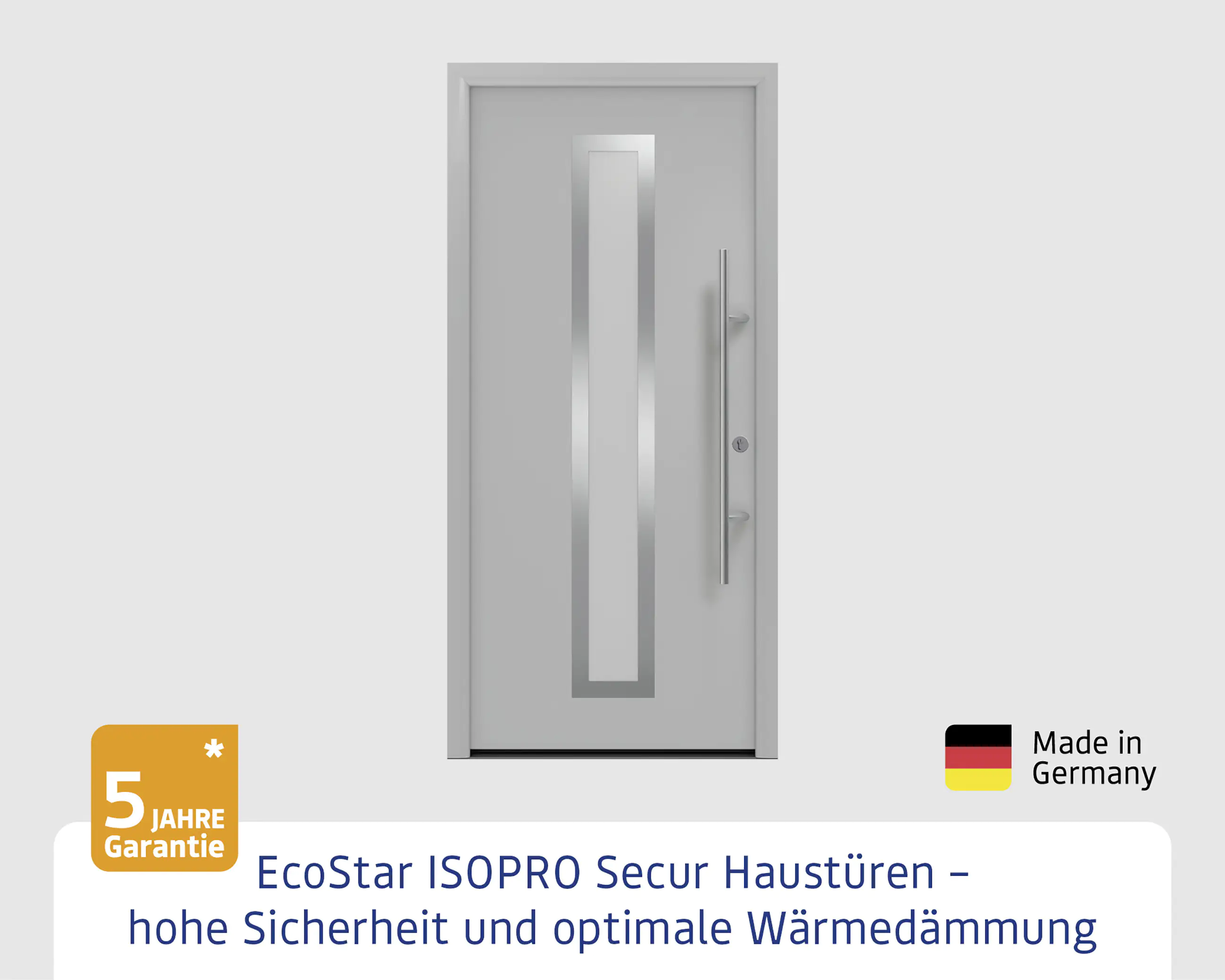 EcoStar Haustür ISOPRO Secur IPS 700S RC2 weißaluminium 110 x 210 cm