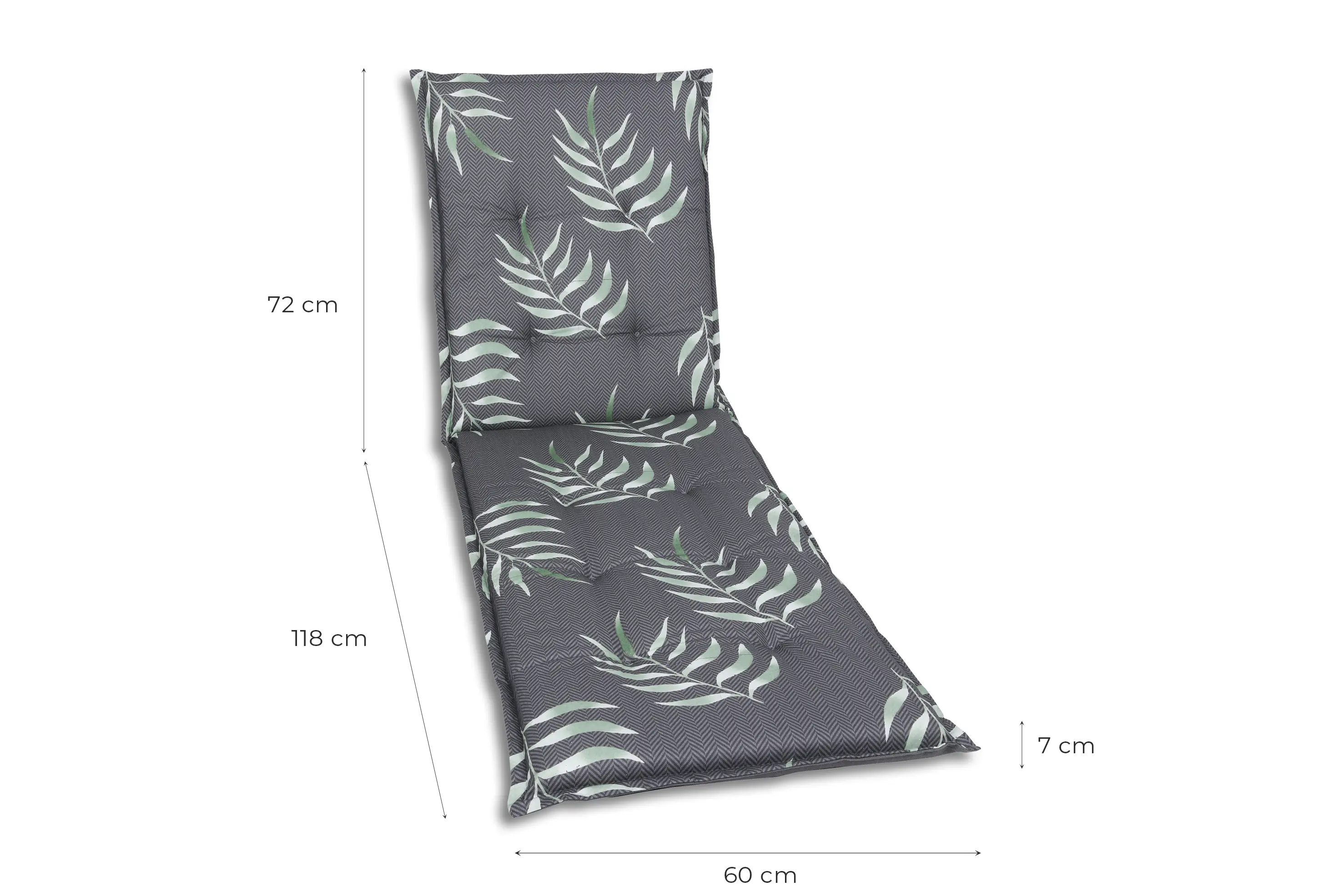 GO-DE Liegenauflage 190 x 60 x 7 cm anthrazit