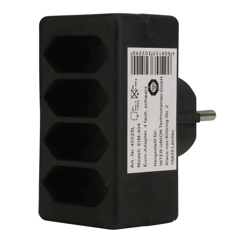 Euro-Adapter 4-fach schwarz