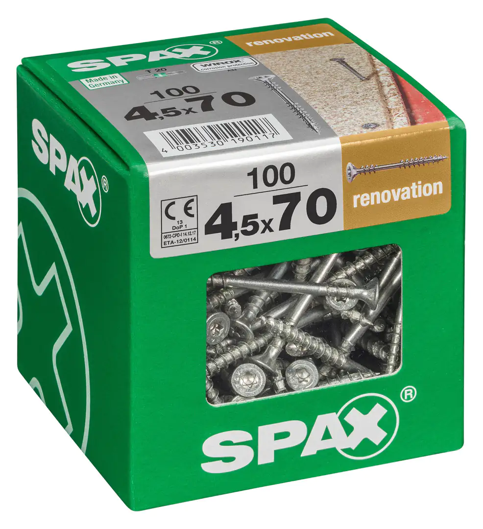 Spax Verlegeschrauben 4.5 x 70 mm TX 20 - 100 Stk.