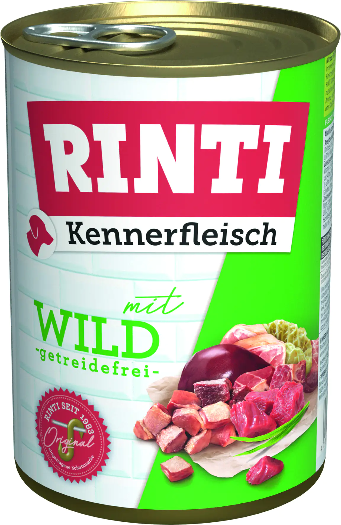 Rinti Kennerfleisch Hundenassfutter Adult getreidefrei 400 g Wild bei Kartonabnahme