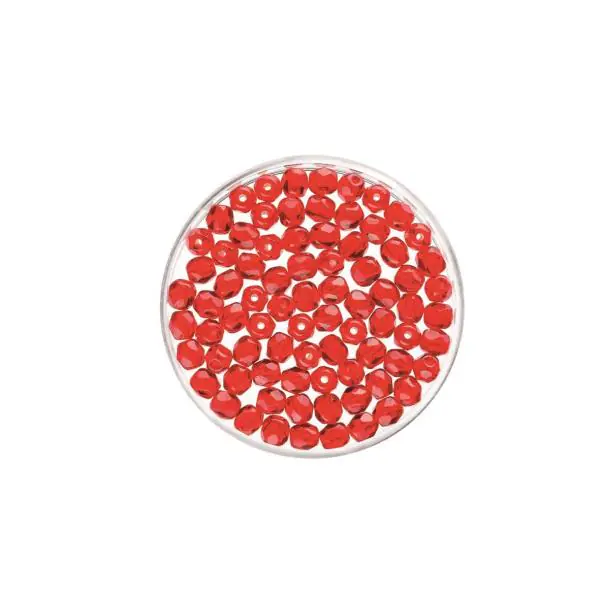 Glorex Glasschliff Perlen 4 mm 100 Stück, rubin