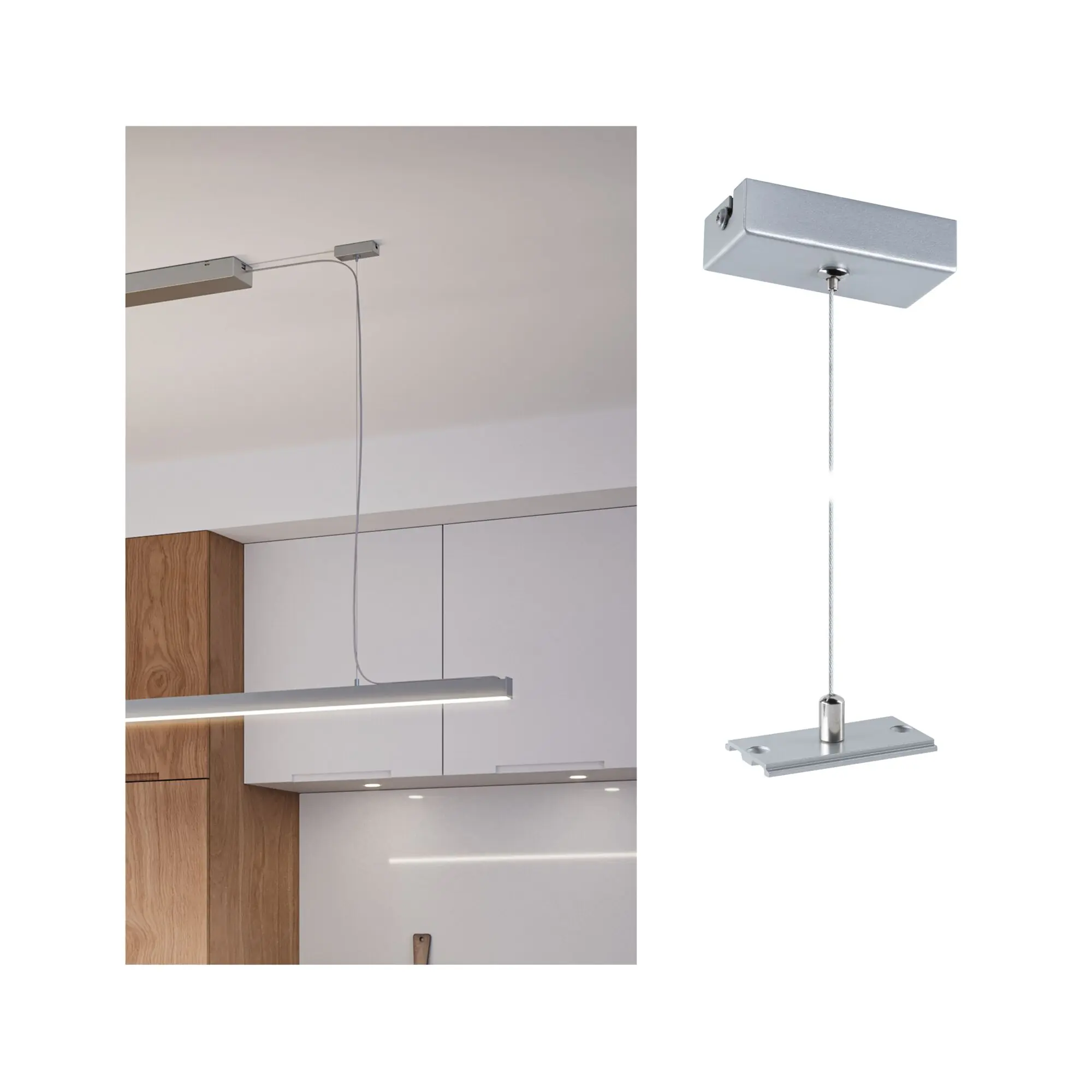 Paulmann Seilabhängung für Lichtleiste Linion 0,1-1,5 m Metall weiß