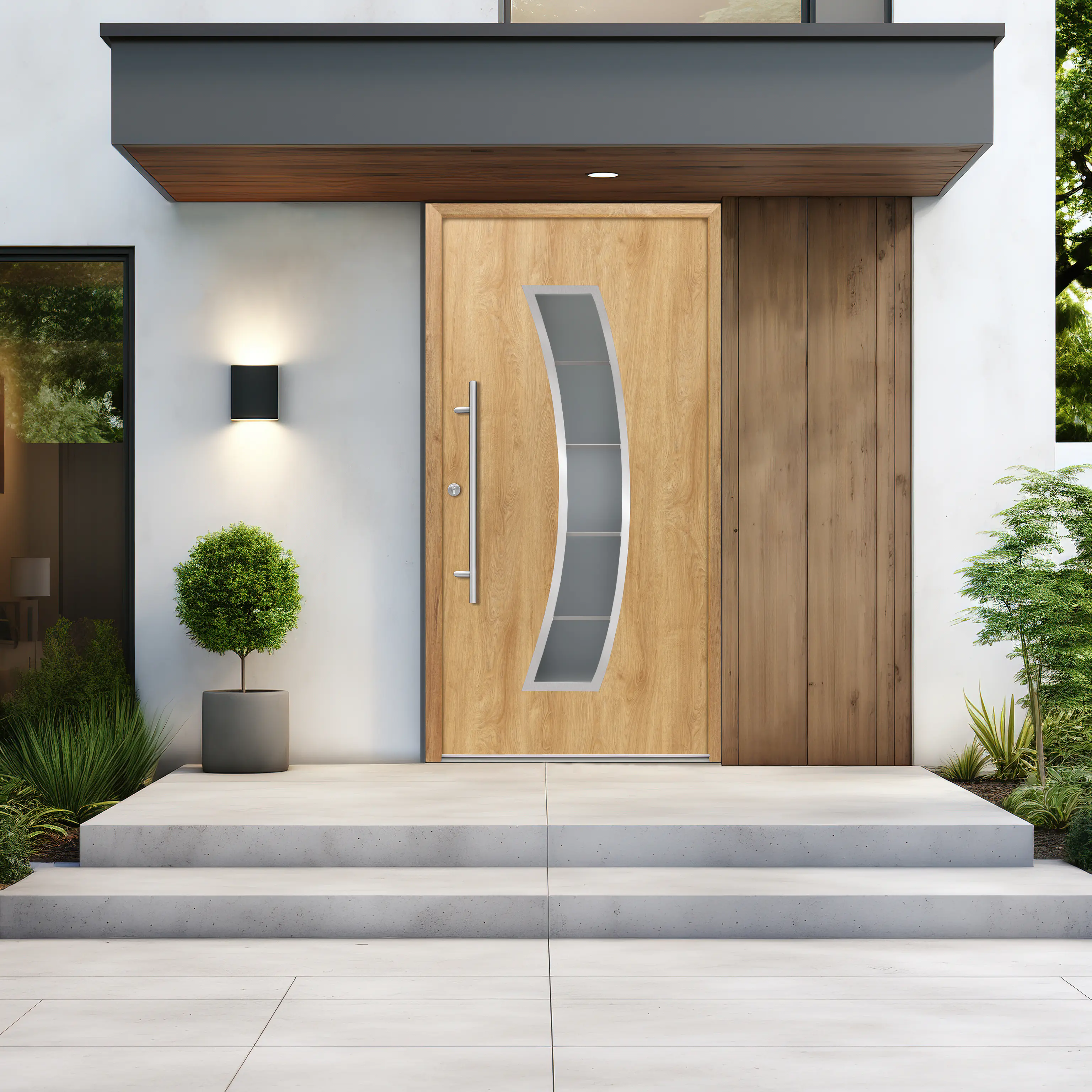 Splendoor Haustür Passivedoor Premium P14 Eiche Natur DIN Links 100 x 210 cm