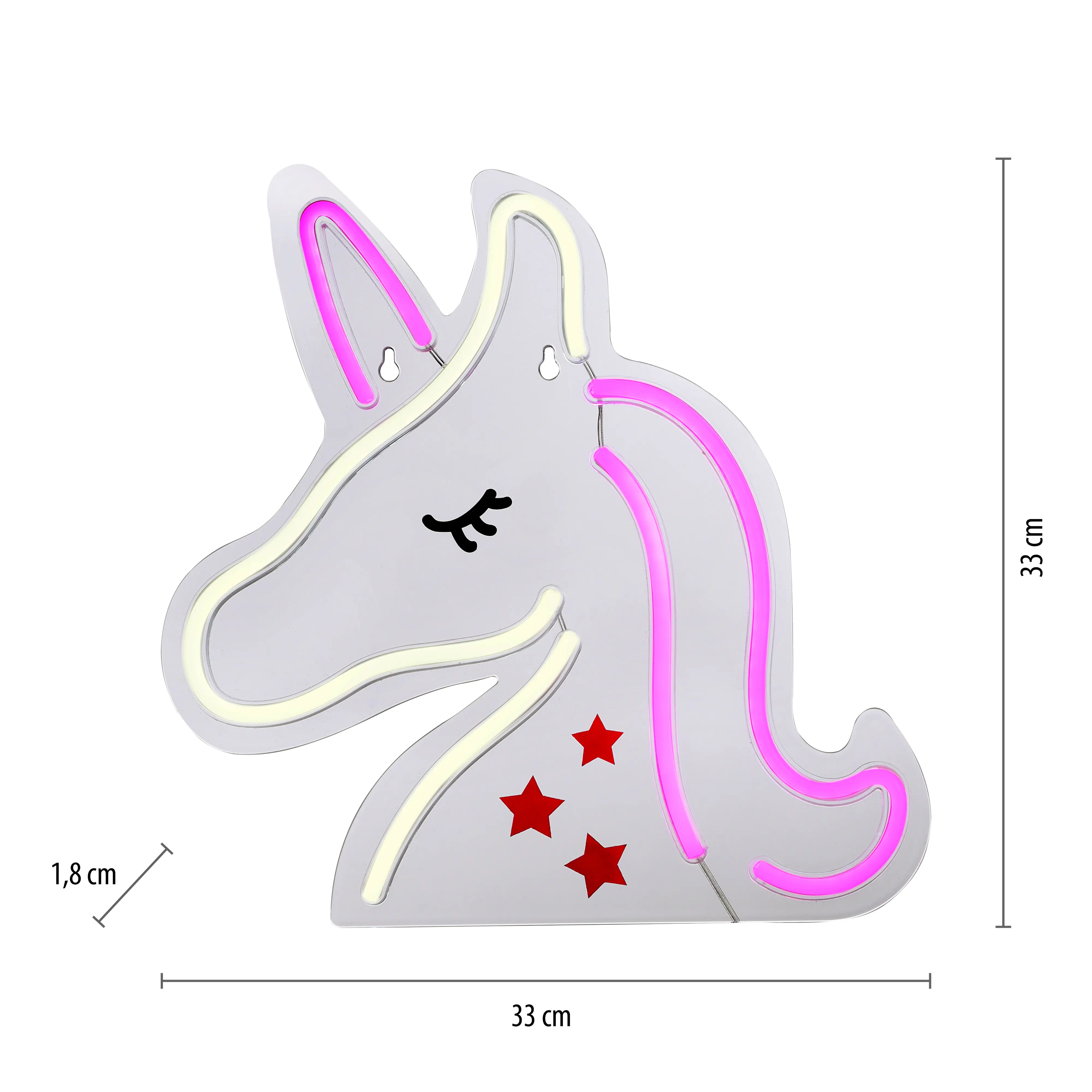 Just light LED Dekoleuchte Unicorn 33 x 1,5 x 33 cm
