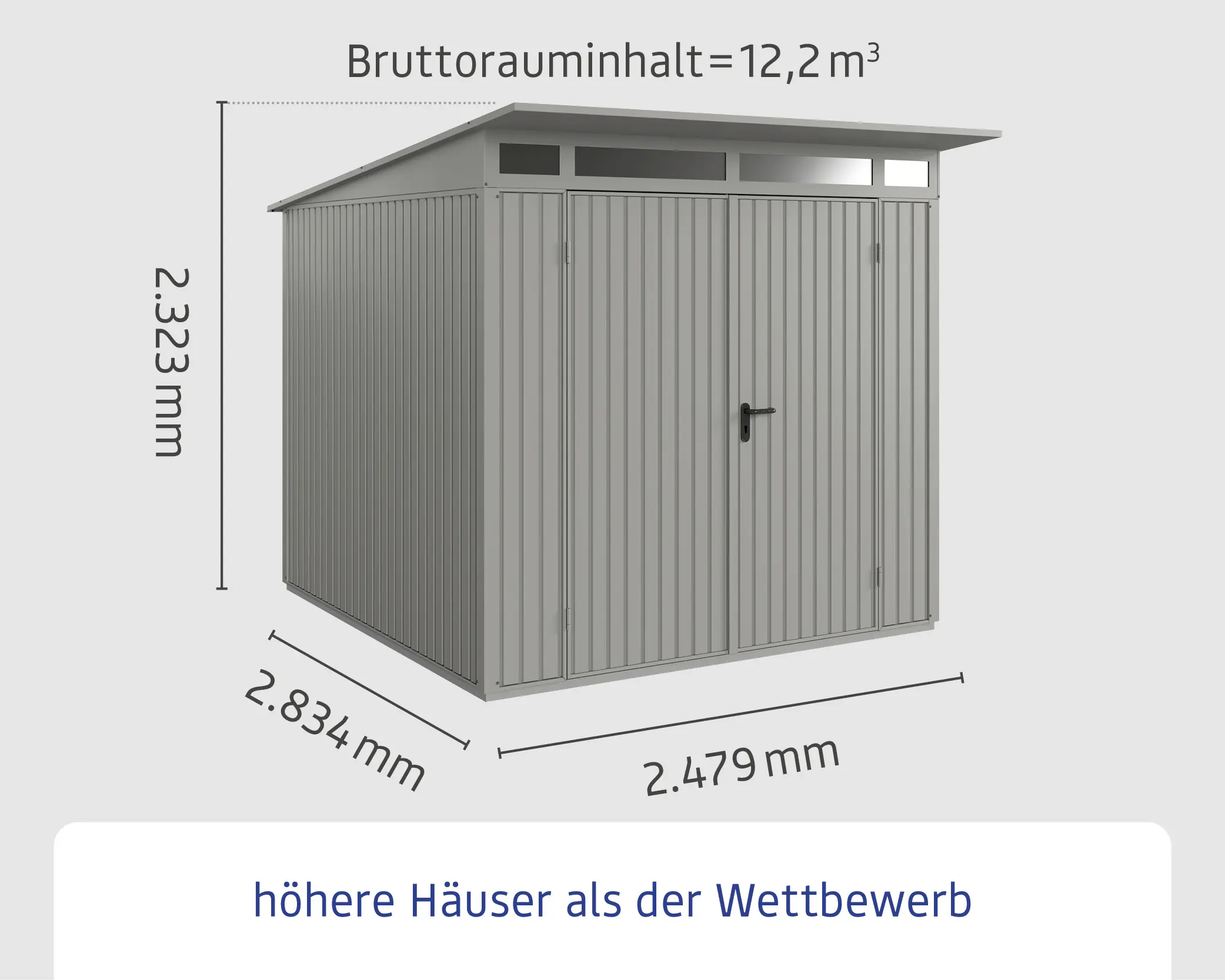 EcoStar Gerätehaus Trend-P Typ 2 247,9 x 283,4 x 232,3 cm graualuminium