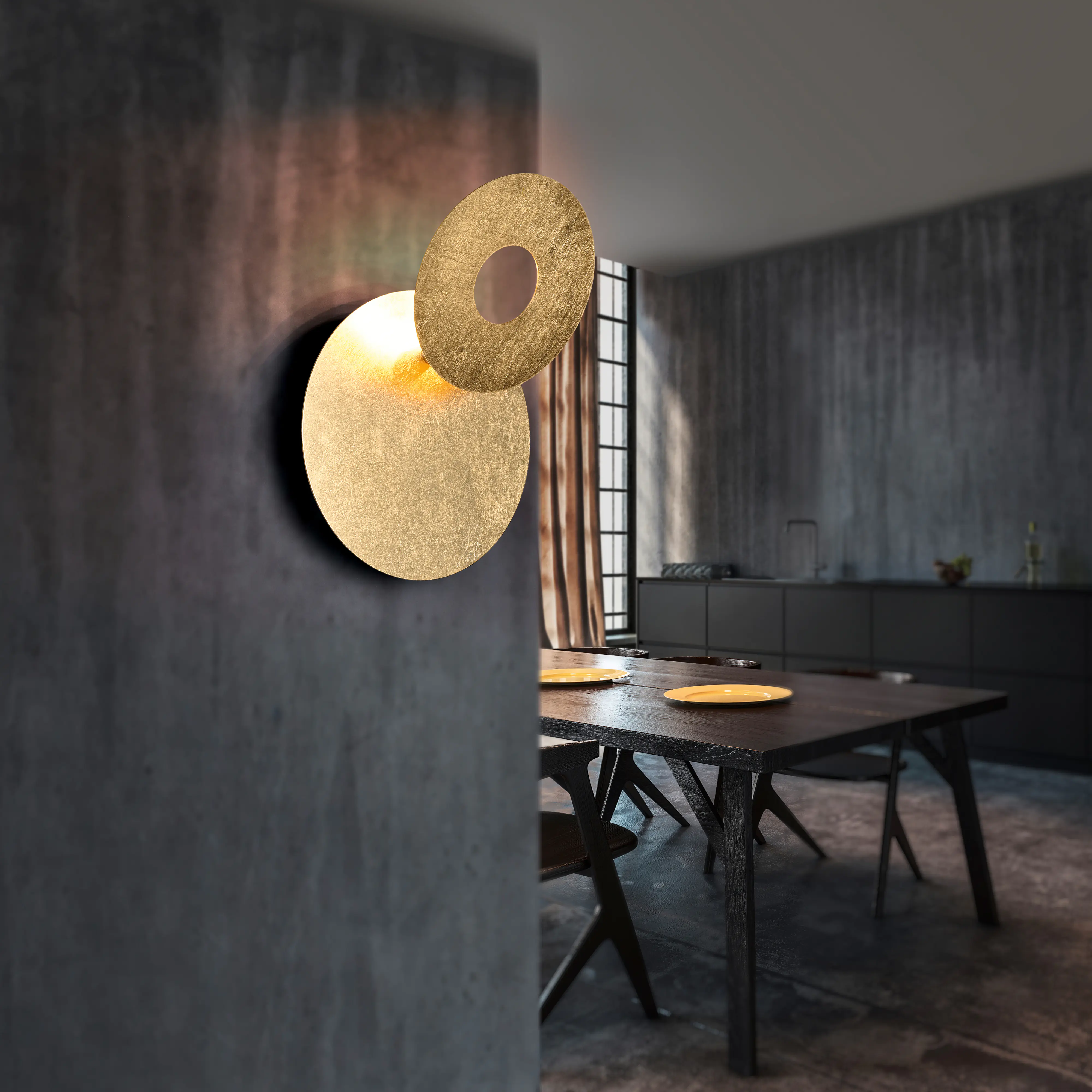 Trio Leuchten LED Wandleuchte Leano 6W, warmweiß goldfarbig Metall