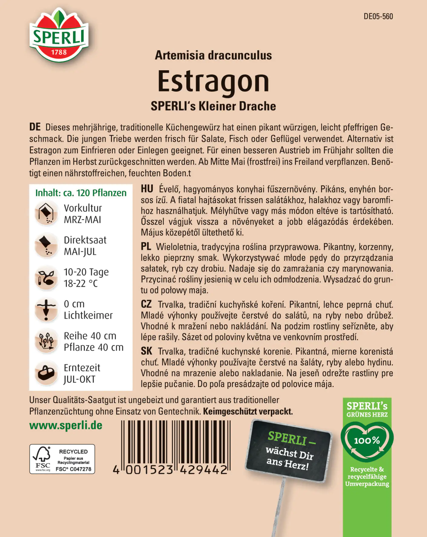 Sperli Estragon Sperli 's Kleiner Drache
