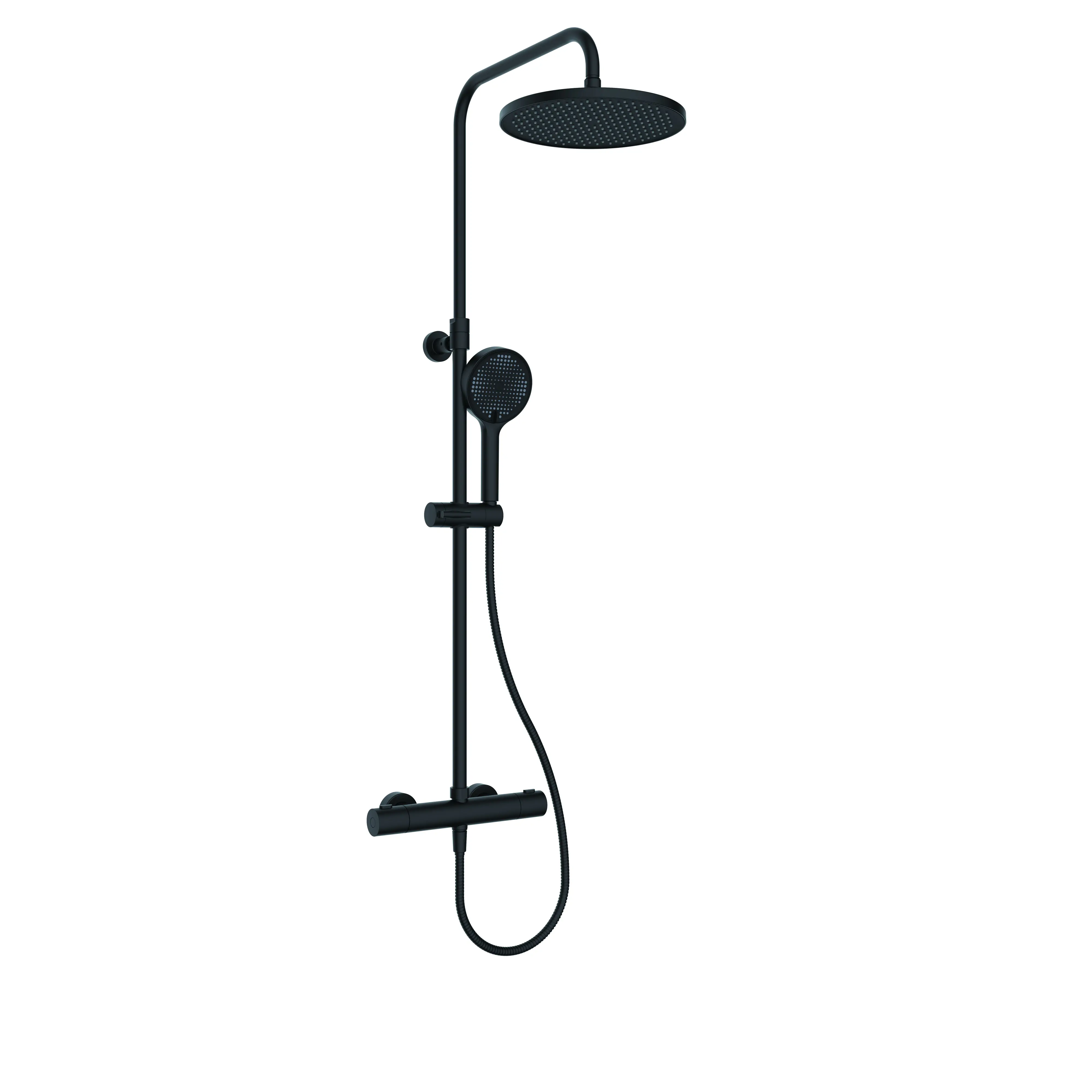 Primaster Duschsystem Aqua Therm mit Thermostat 3 Strahlarten schwarz