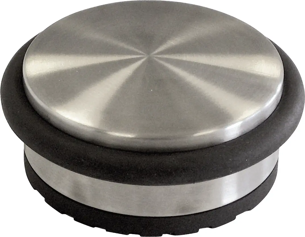HSI Türstopper flach Ø 9,5 x 4 cm Edelstahl-Optik